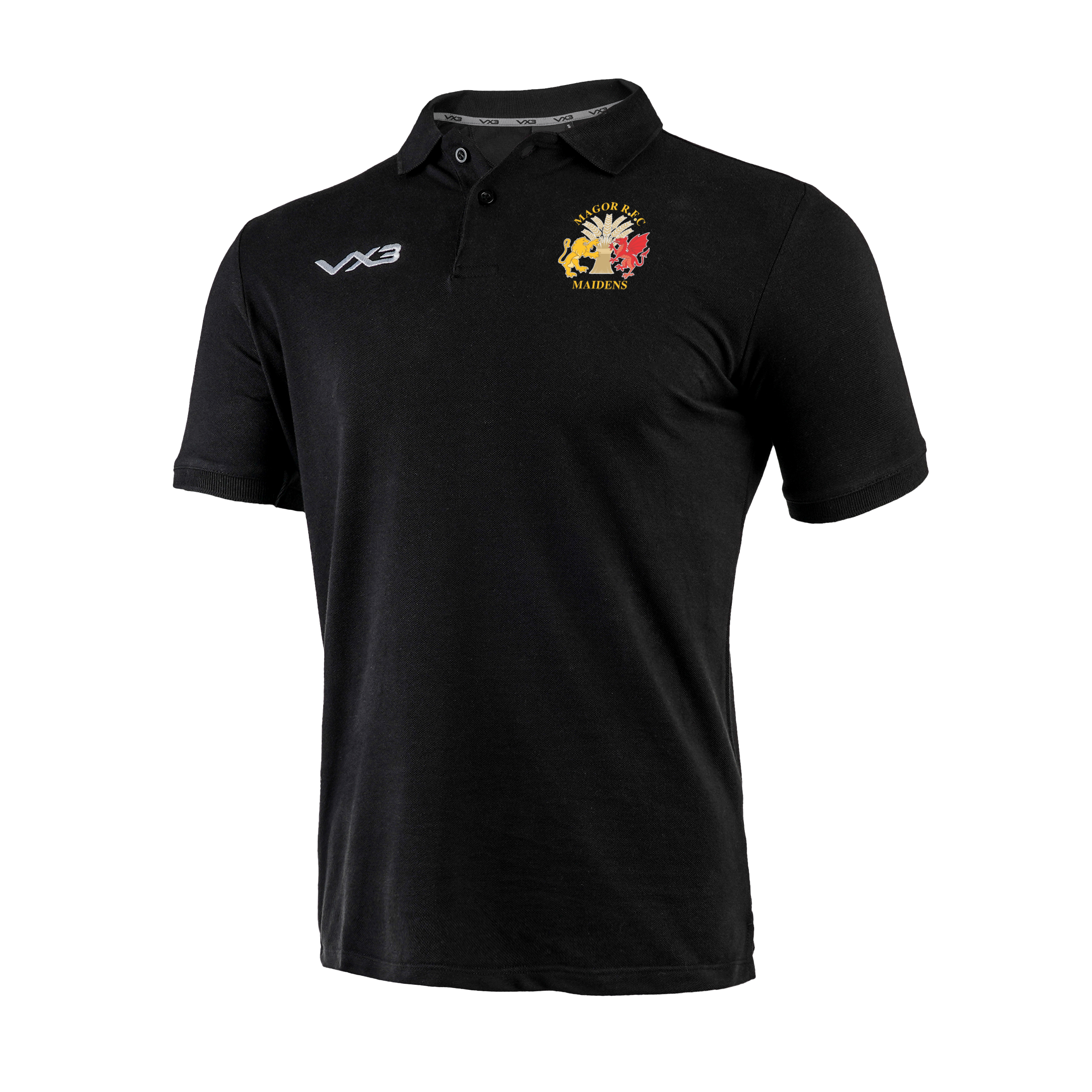 Magor RFC Maidens Black Primus Polo Shirt