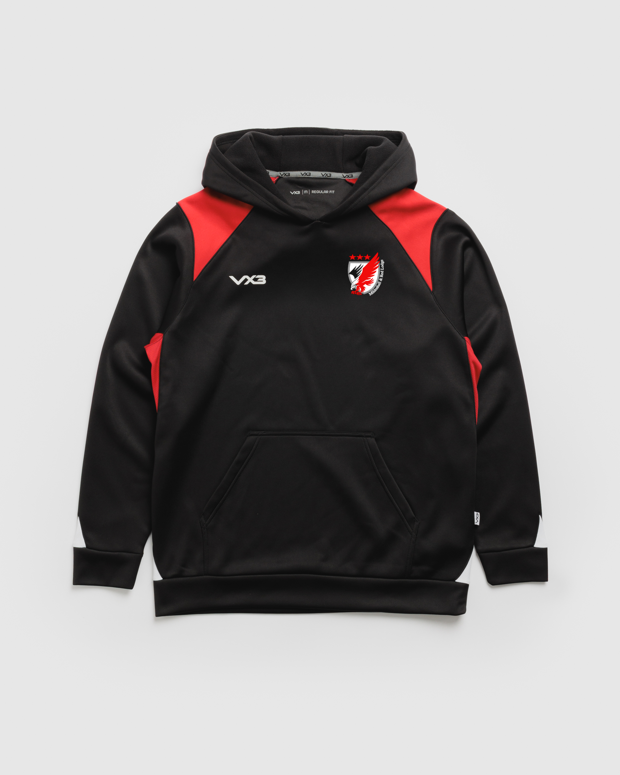 Mildenhall & Red Lodge Rugby Club Vertex Youth Hoodie -Black/Red/White