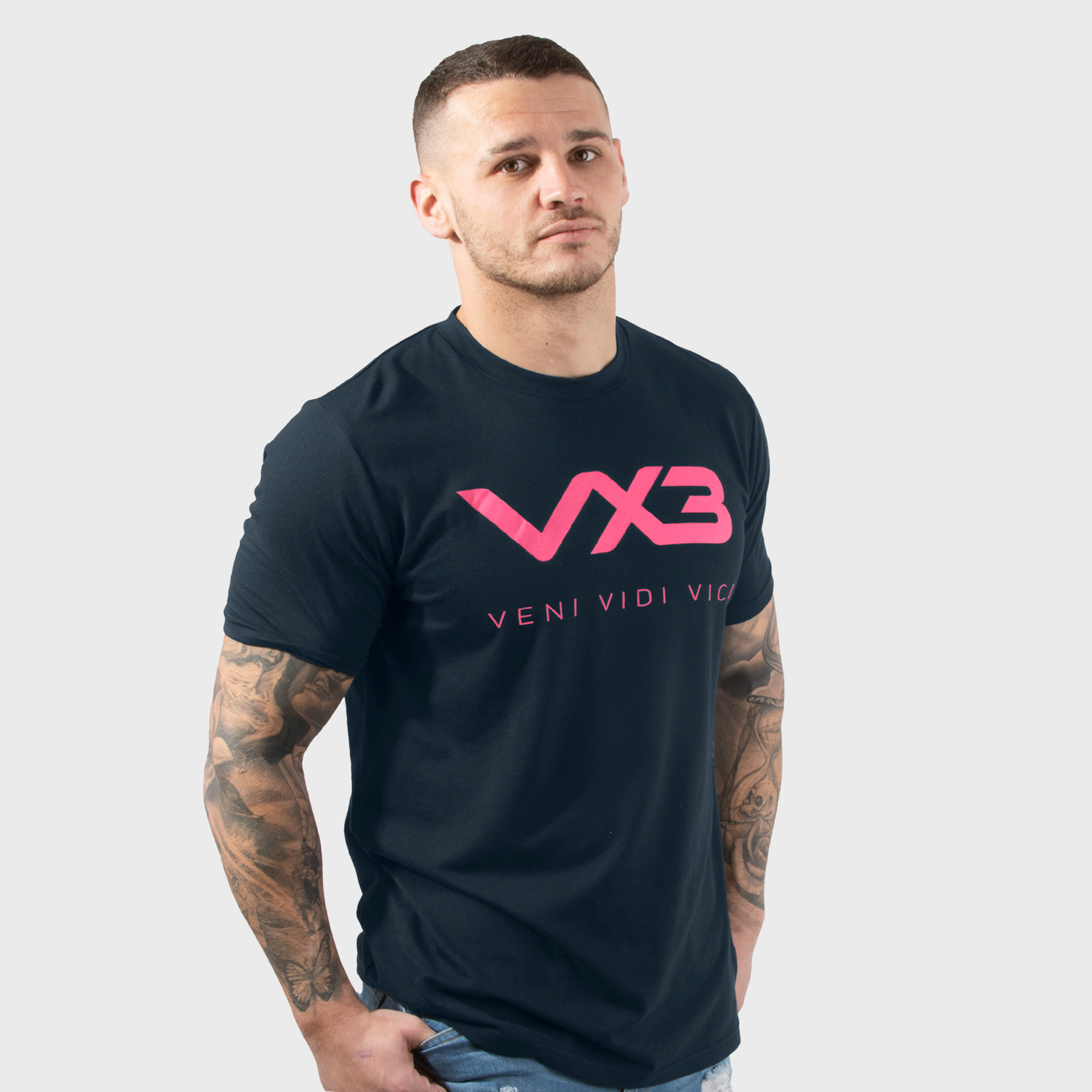 Invicta Tee Navy/Hot Pink