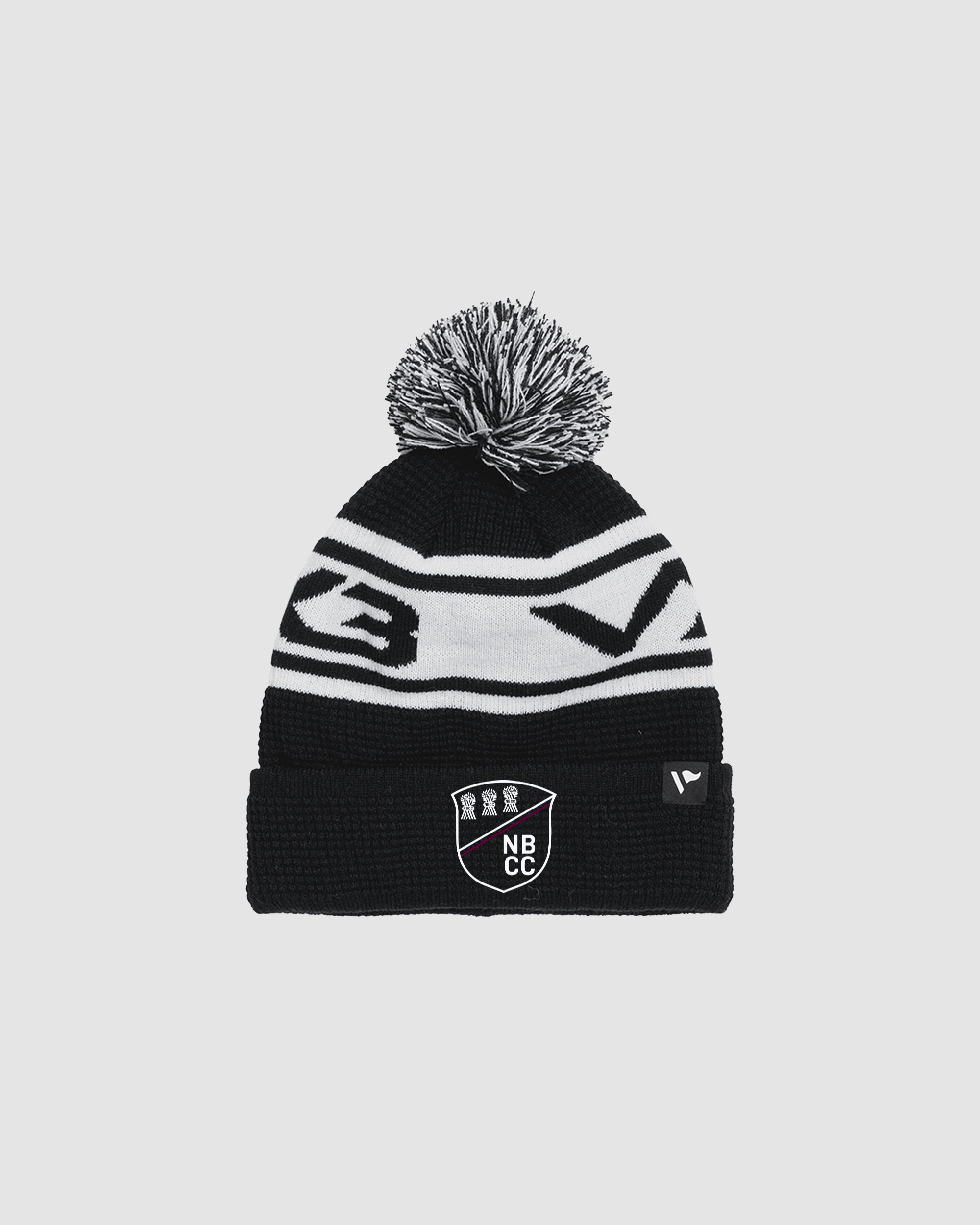 New Brighton Cricket Club Waffle Knit Bobble Hat - BlackWhite