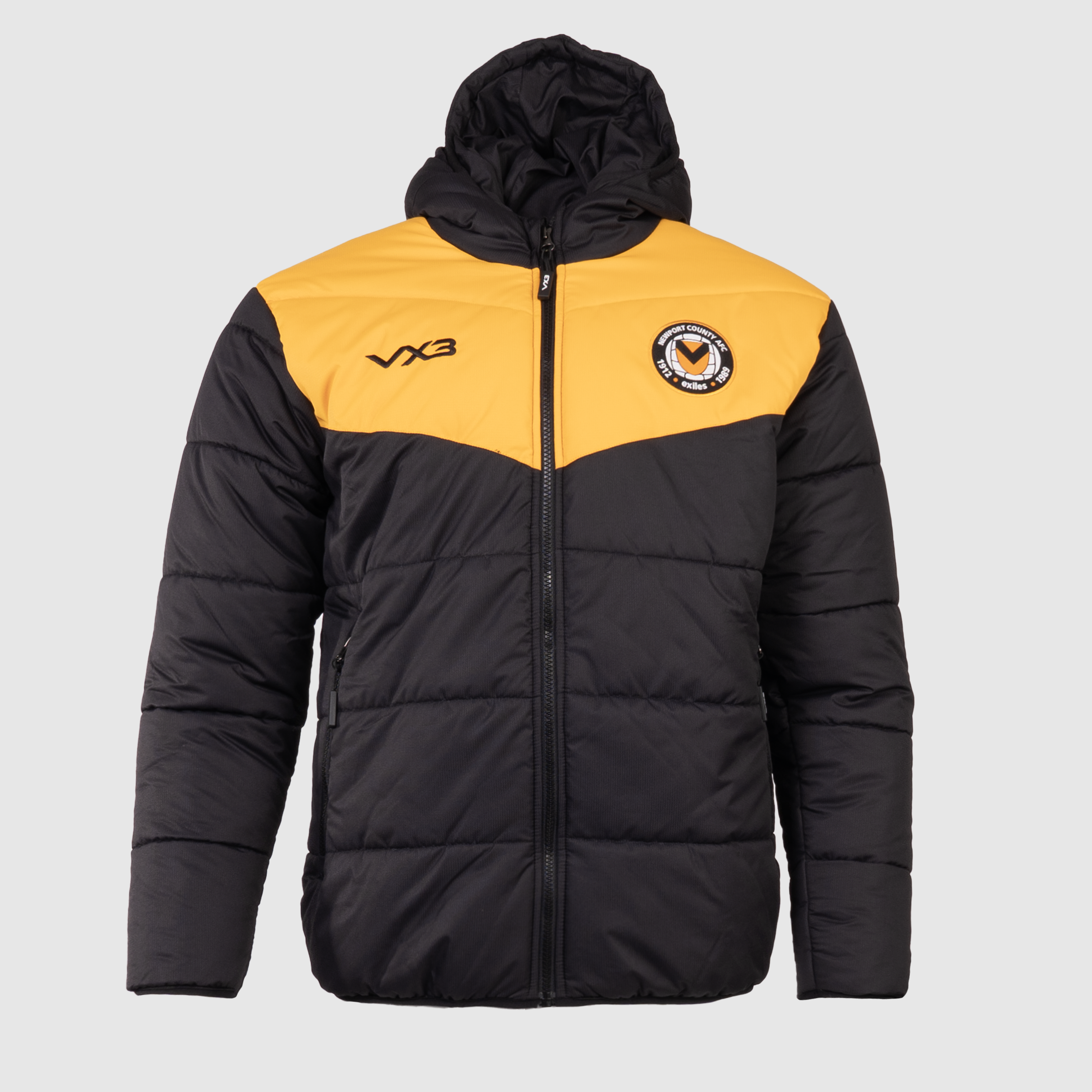 Newport County AFC Quilted Jacket 23/24 Black/Amber