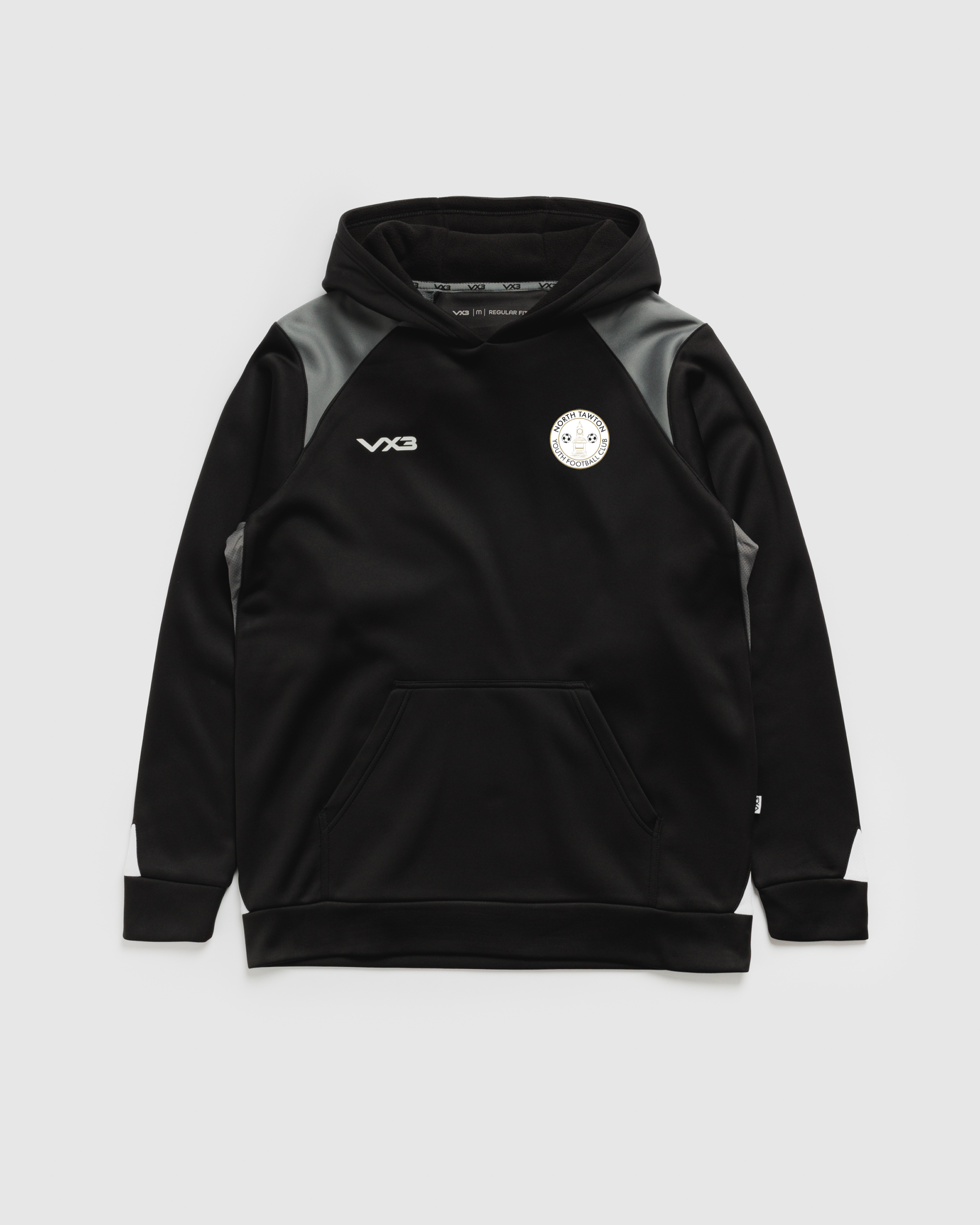 North Tawton Youth FC Vertex Youth Hoodie -Black/Grey/White