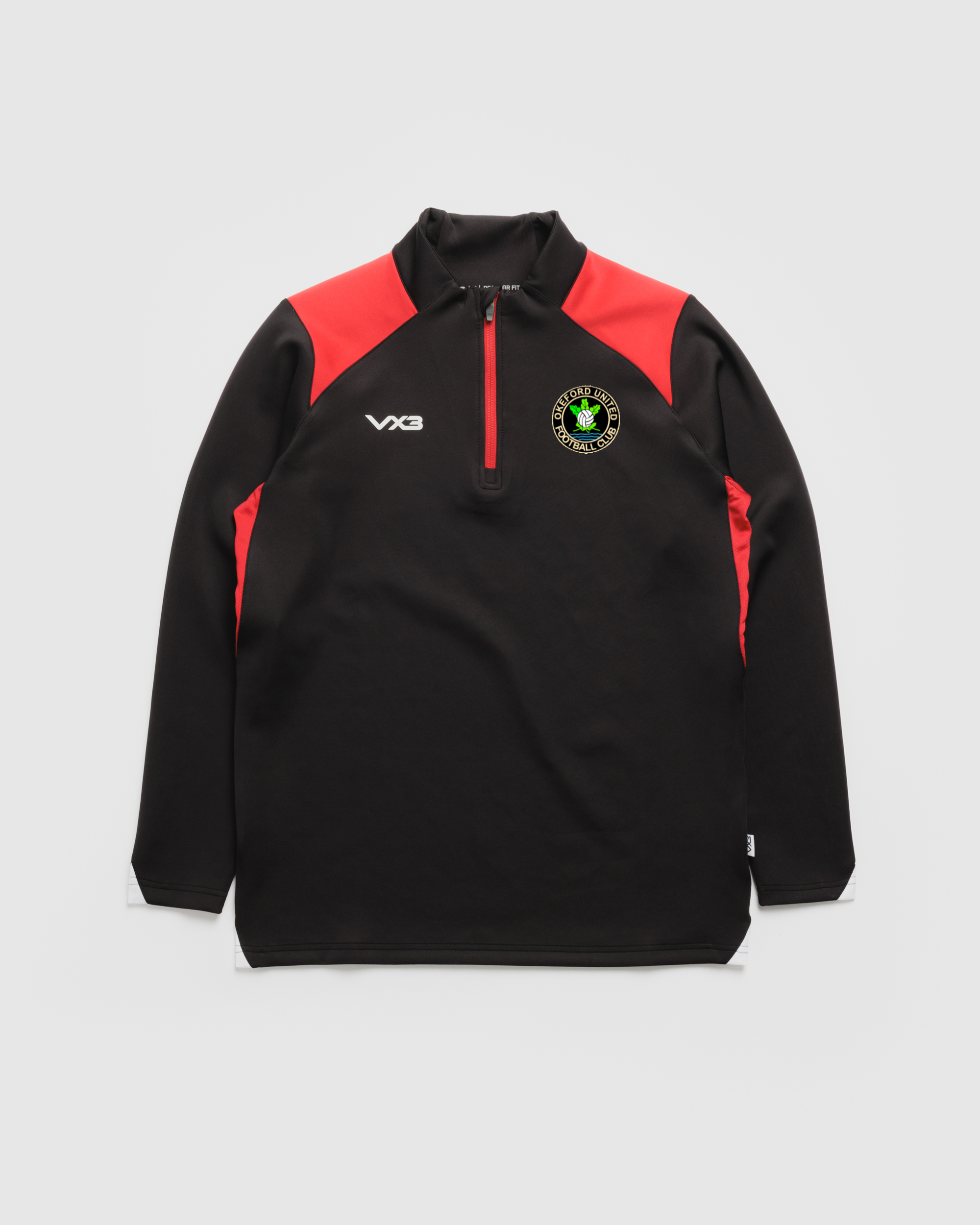 Okeford United FC Vertex Quarter Zip -Black/Red/White