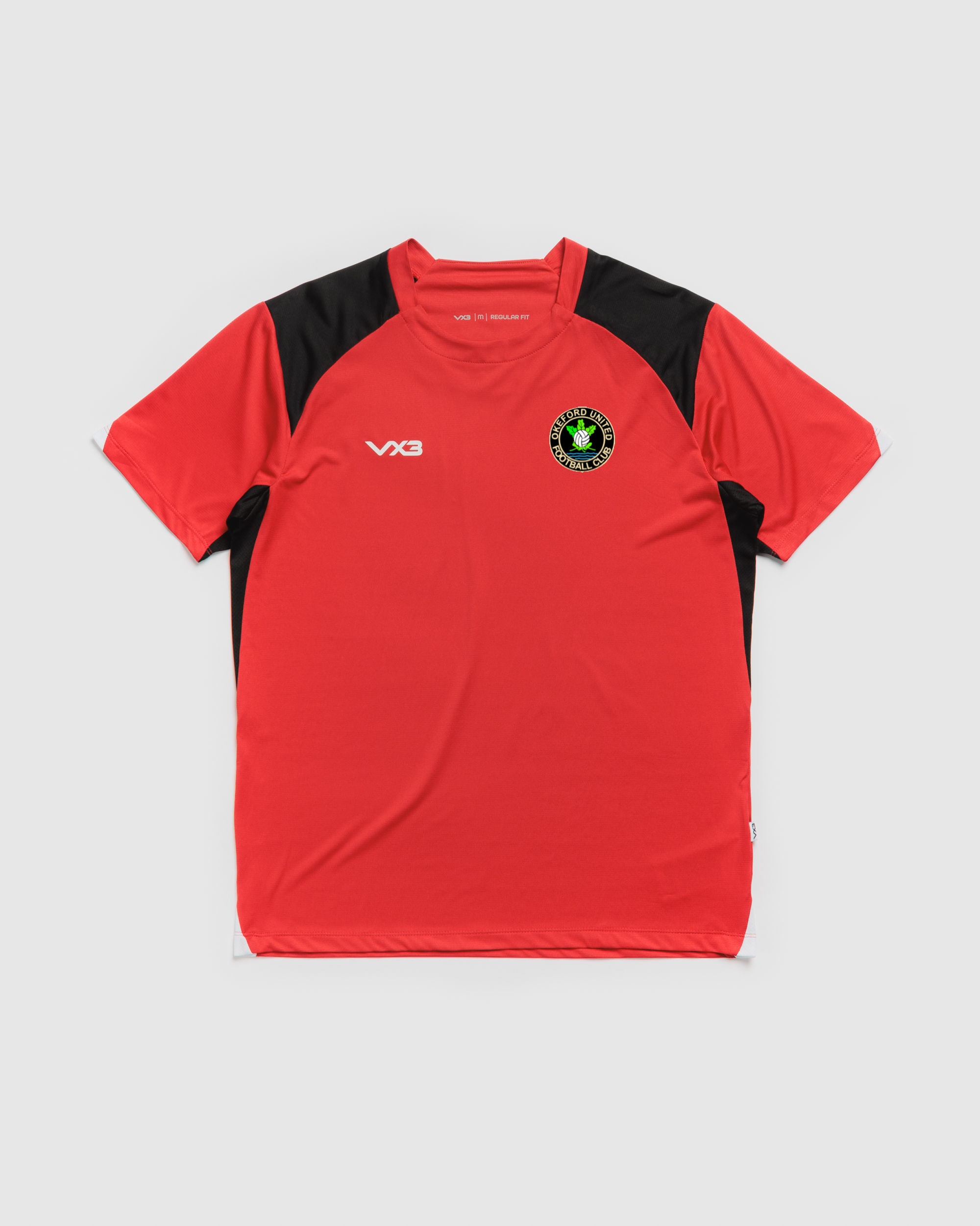 Okeford United FC Vertex Youth Tee -Red/Black/White
