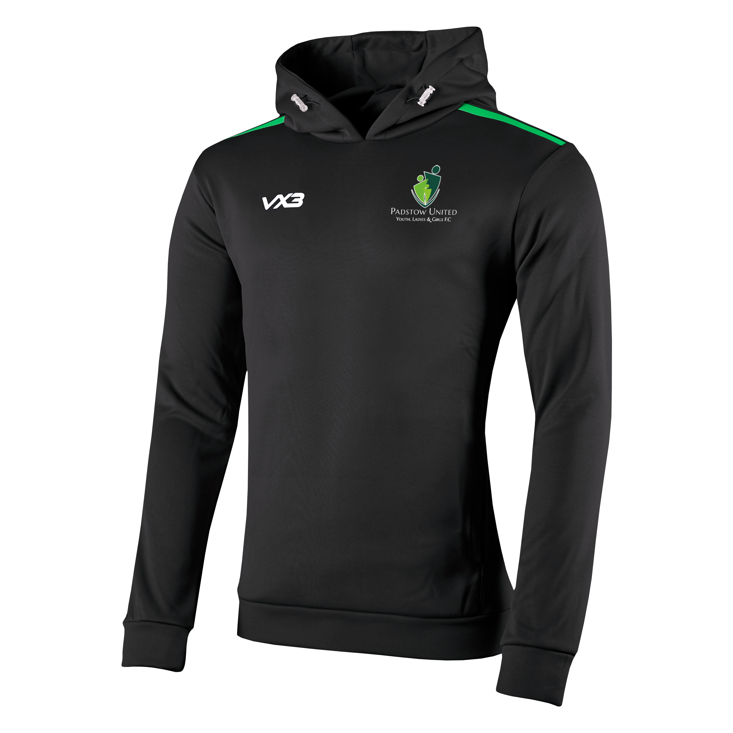 Padstow United FC Fortis Hoodie Black/Emerald
