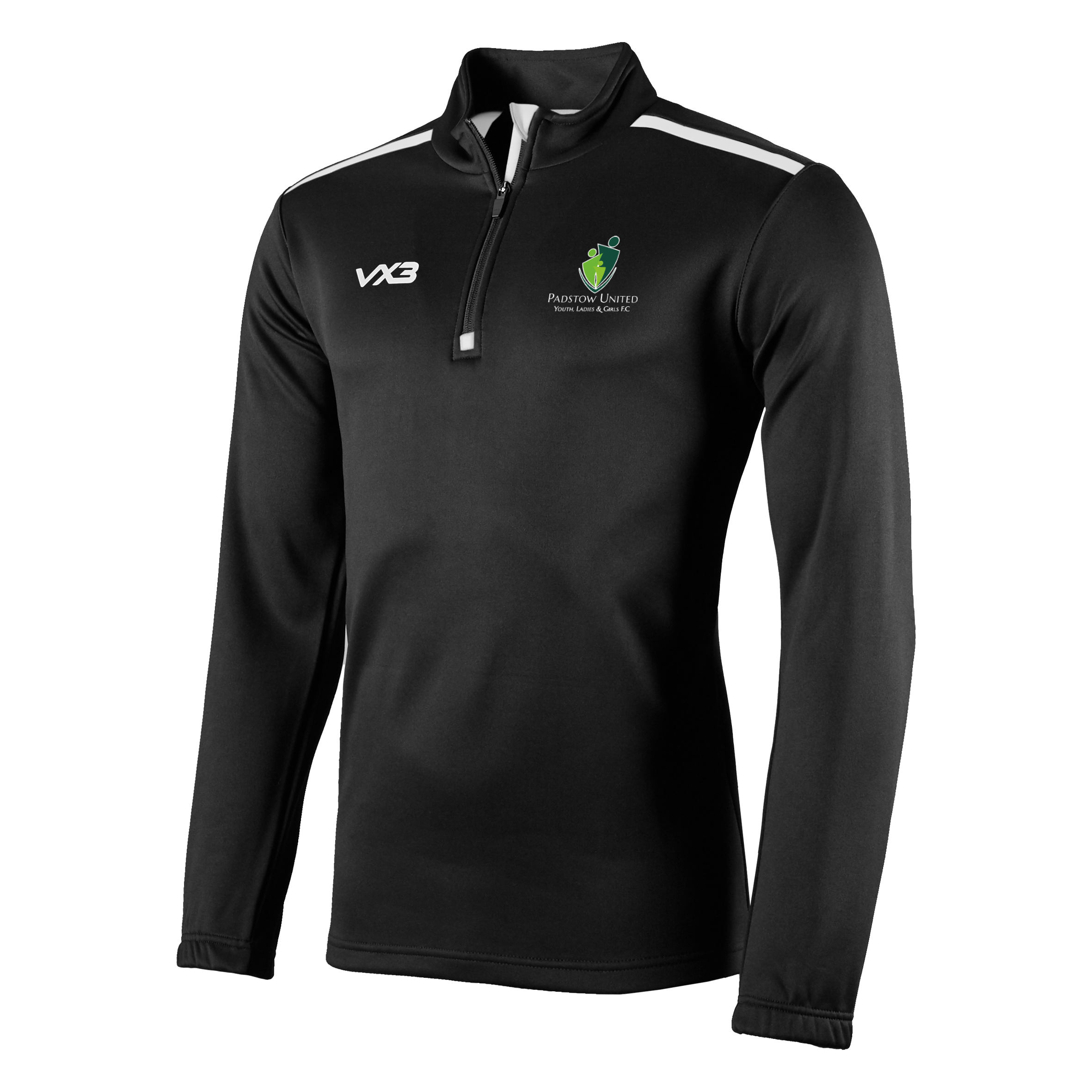 Padstow United FC Fortis Quarter Zip Sweat Black/White