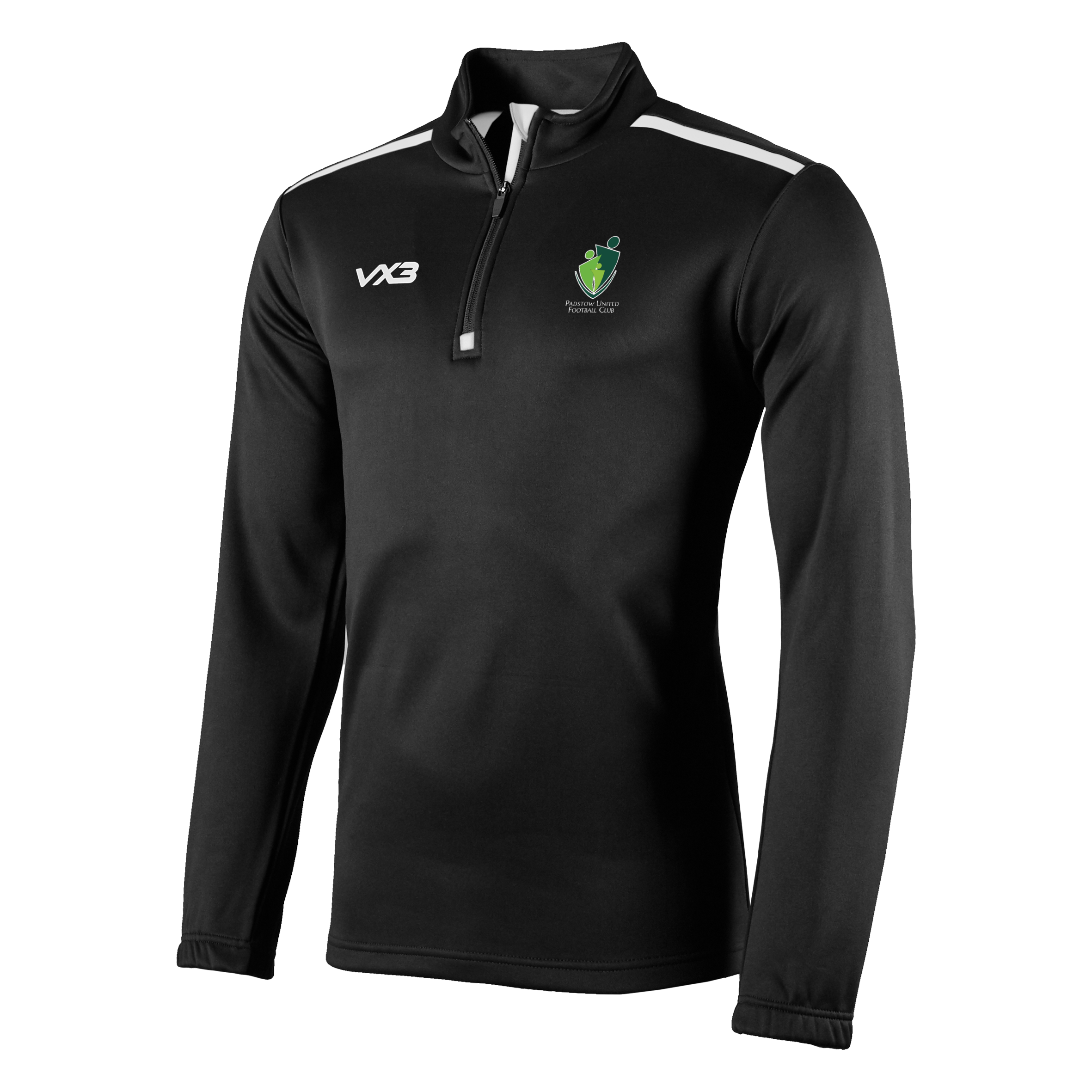 Padstow United FC Fortis Youth Quarter Zip Sweat Black/White