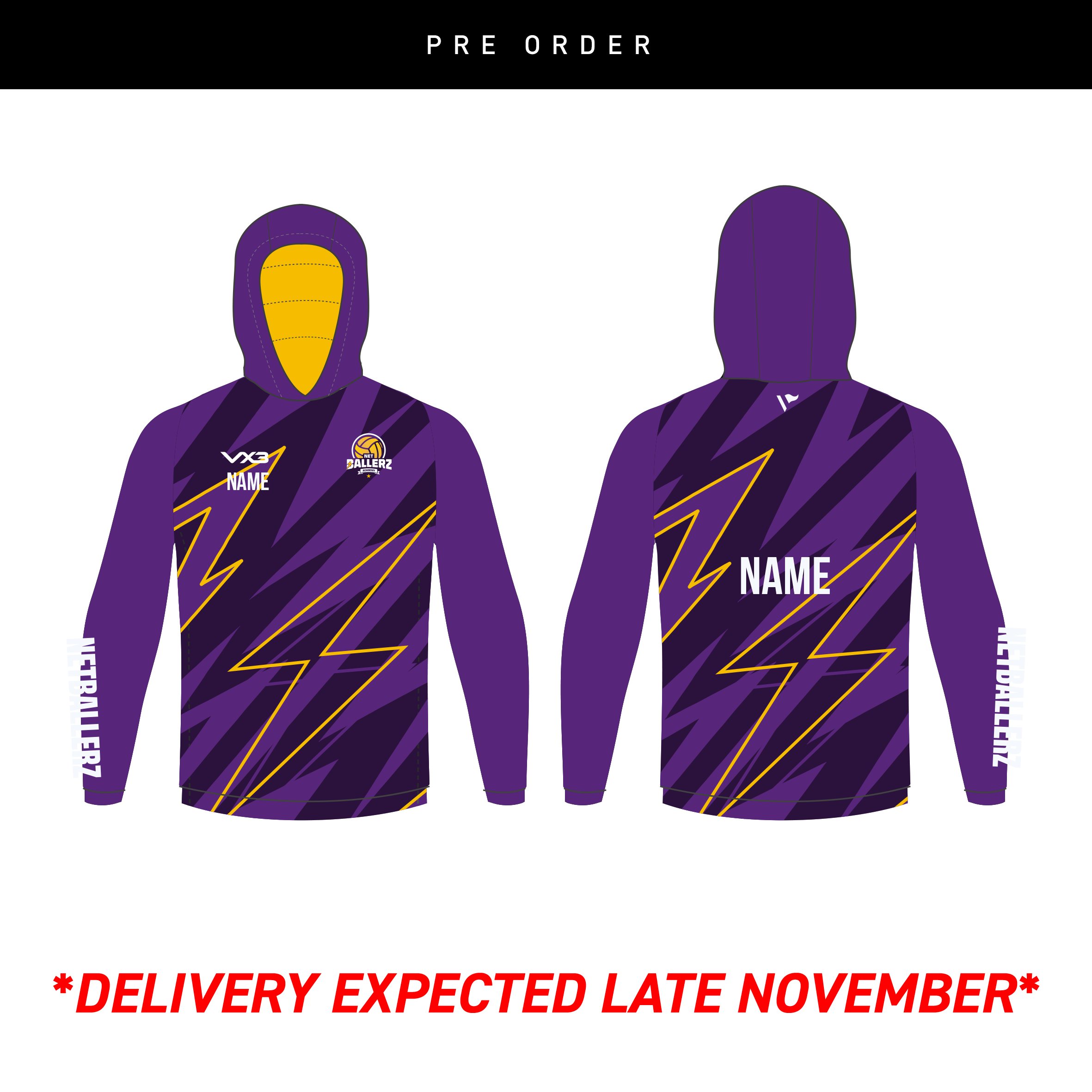 Netballerz Academy Sublimated Hoodie