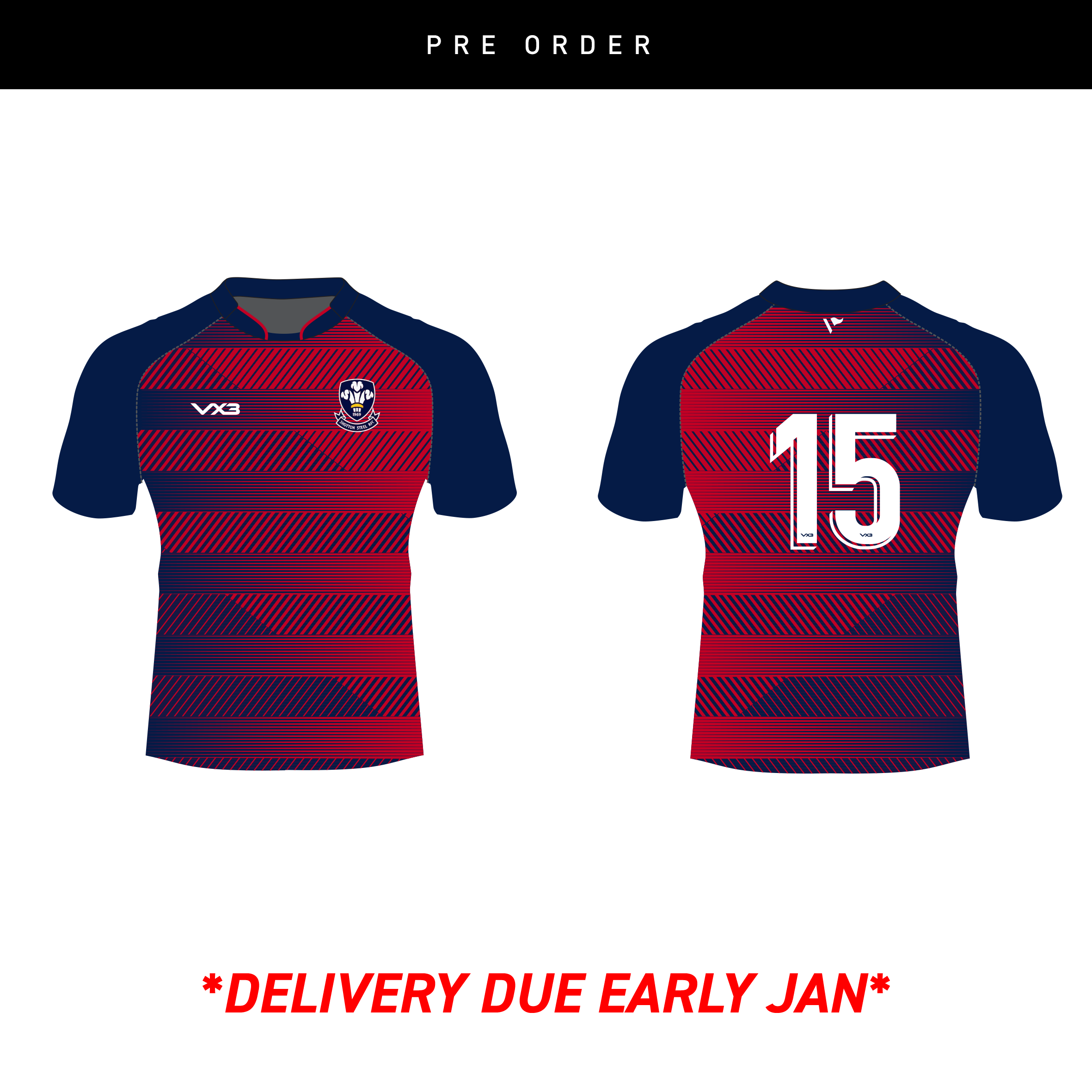 SHOTTON STEEL RFC SEMIFIT PLAYING SHIRT *YOUTH SIZES*