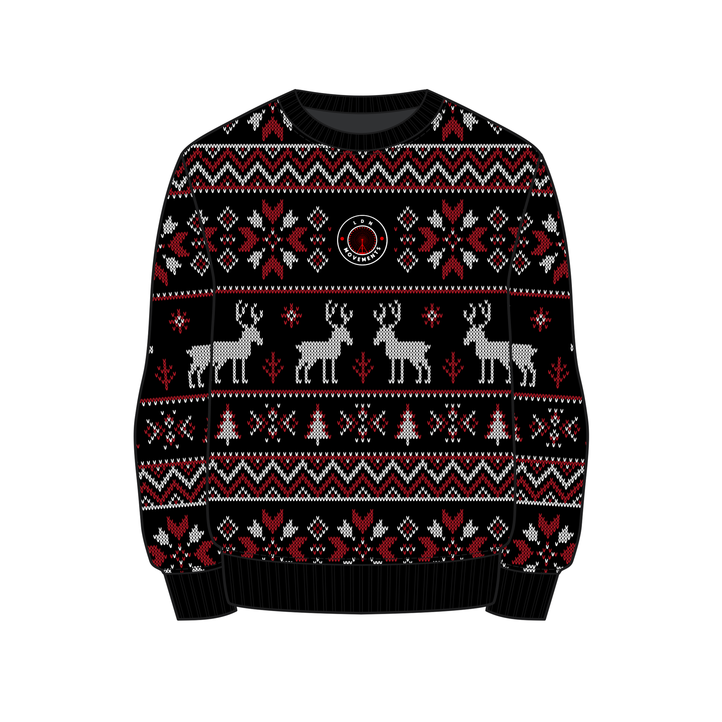 LDN Movements FC Christmas Jumper - Black/Red/White