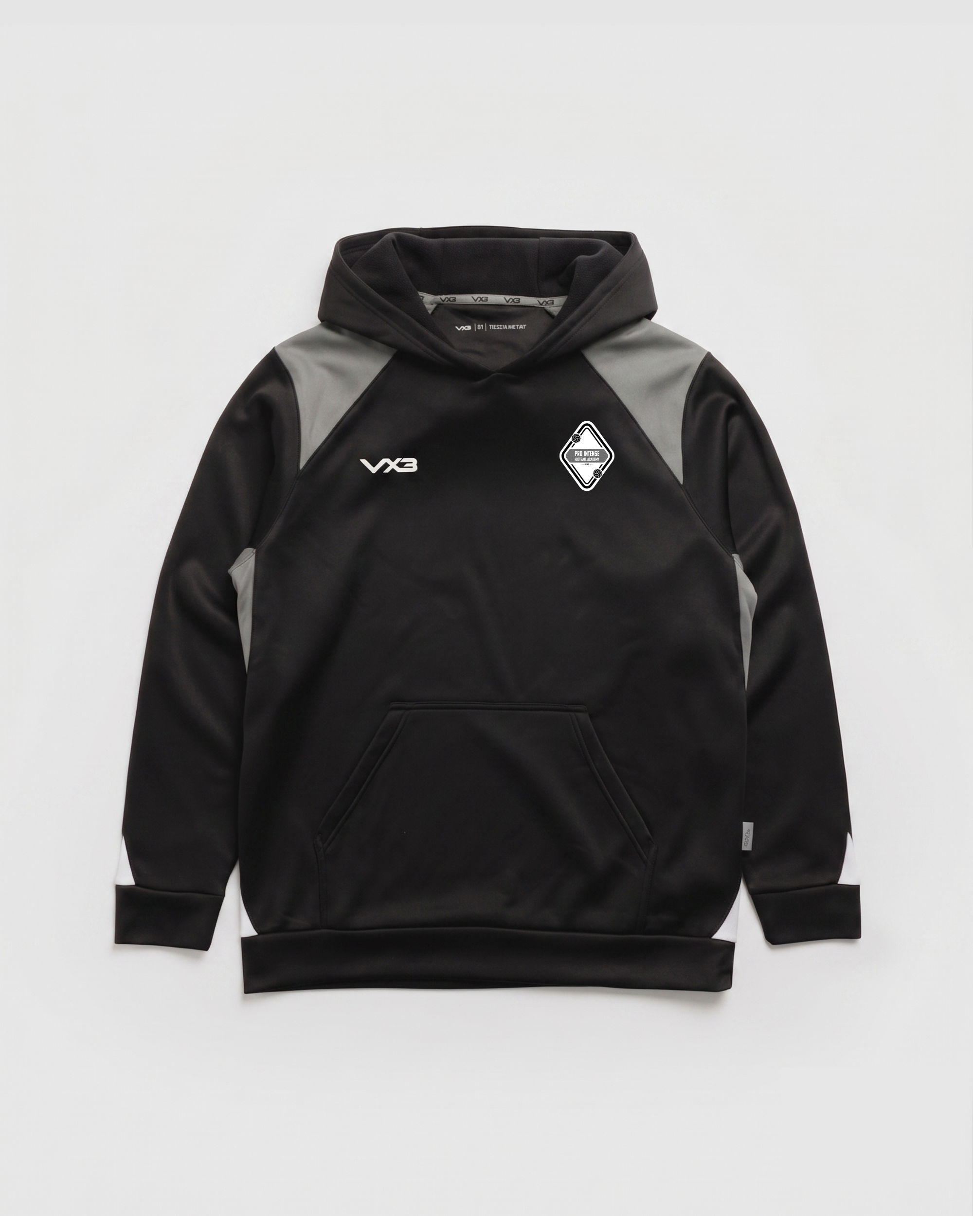Pro Intense Football Academy Vertex Youth Hoodie -Black/Grey/White