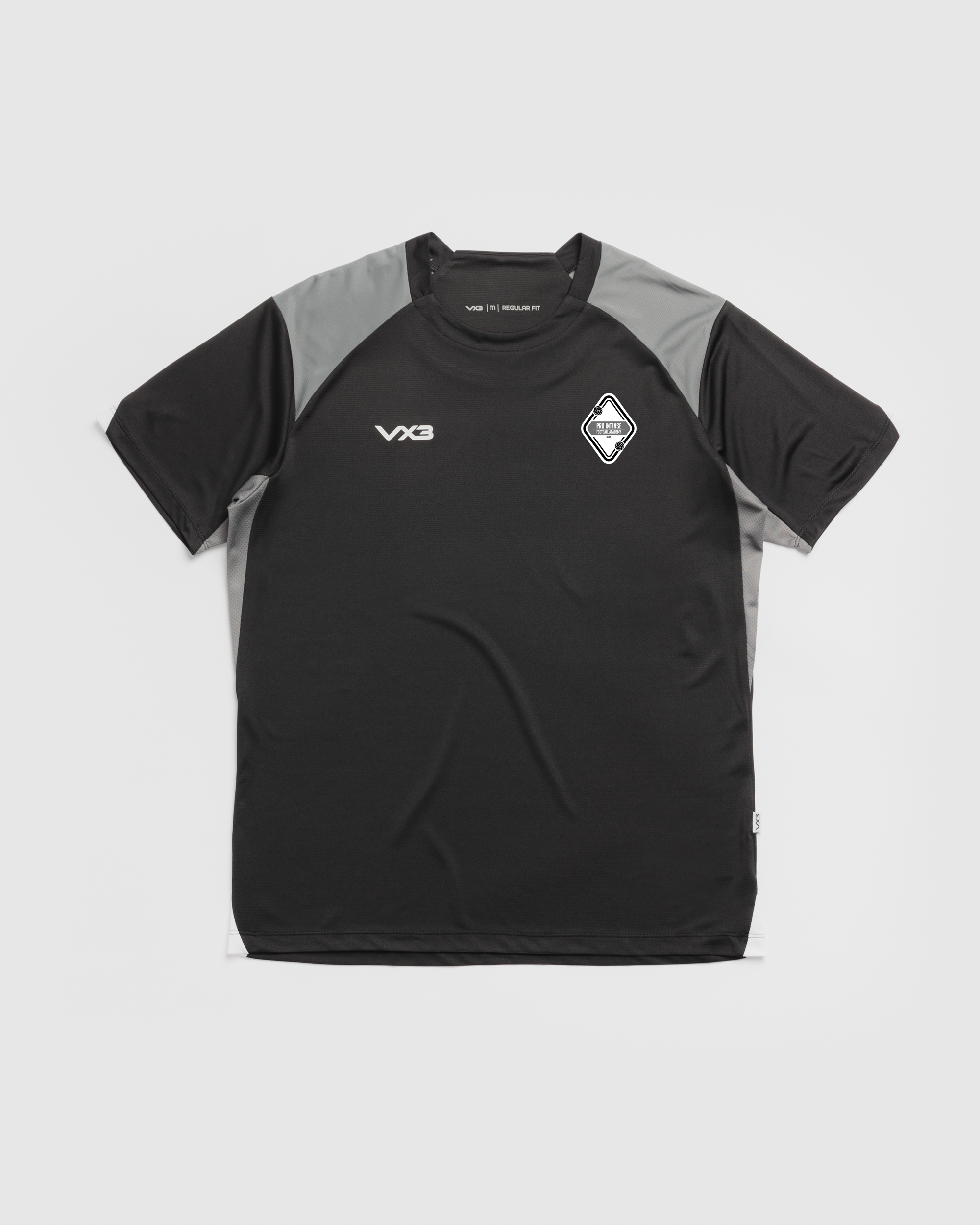 Pro Intense Football Academy Vertex Youth Tee -Black/Grey/White