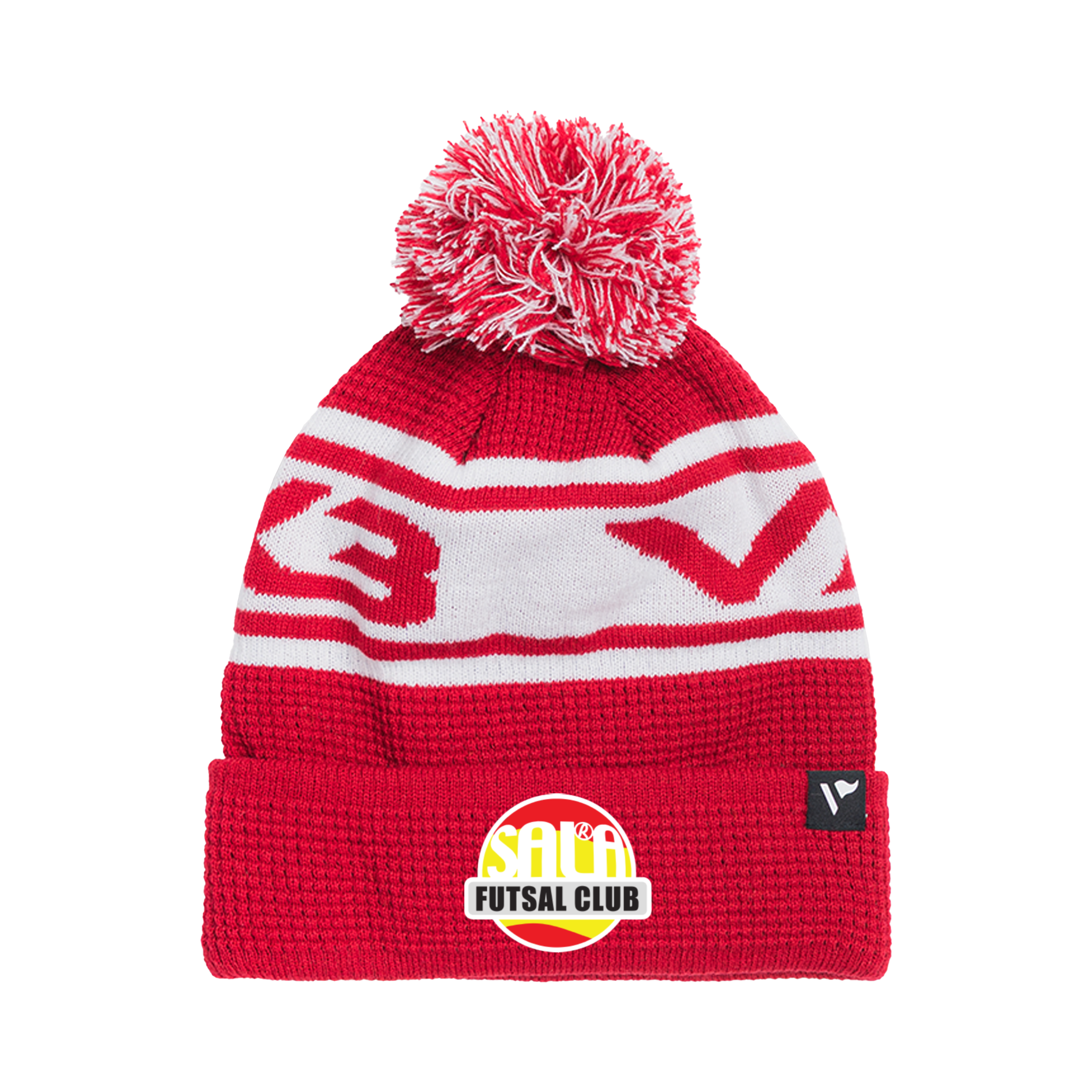 Sala Futsal Club Waffle Knit Bobble Hat - Red/White