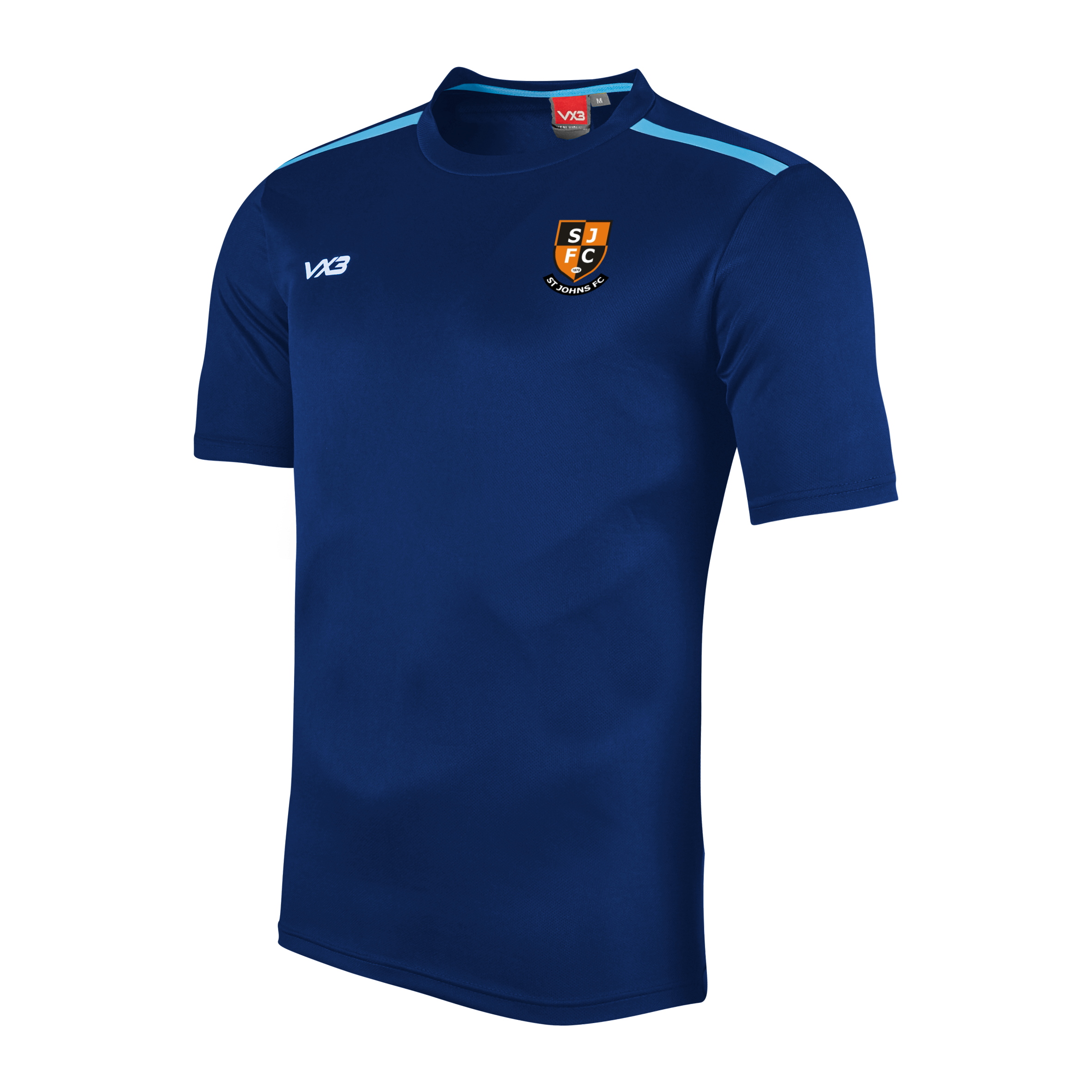 St Johns FC Fortis Youth Tee Navy/Sky