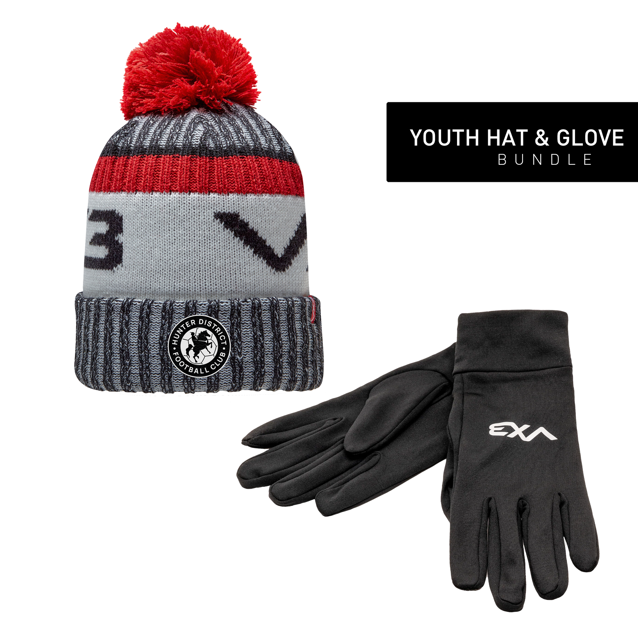 Hunter District FC Youth Hat & Glove Bundle