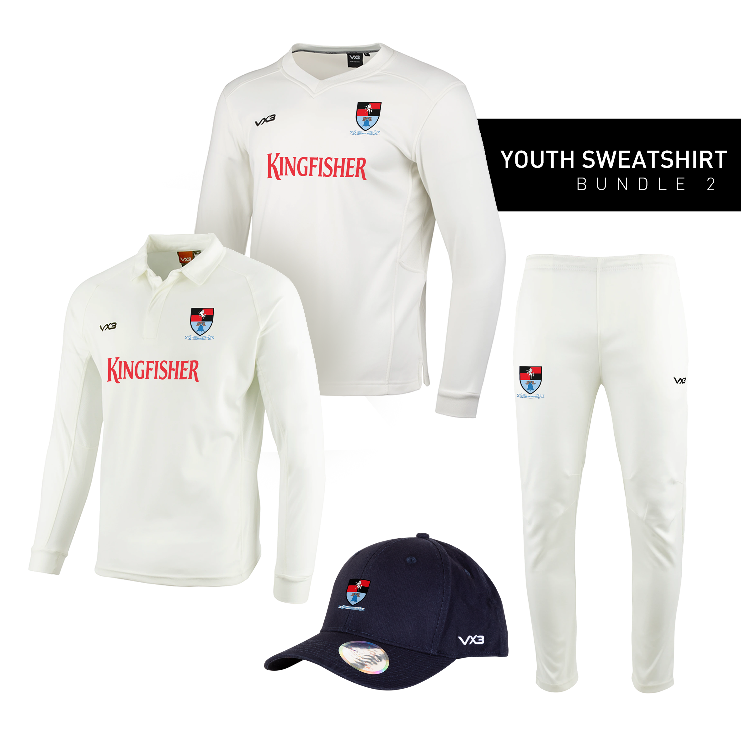 Holcombe and Blue Bell Hill Cricket Club Youth Sweatshirt Bundle 2