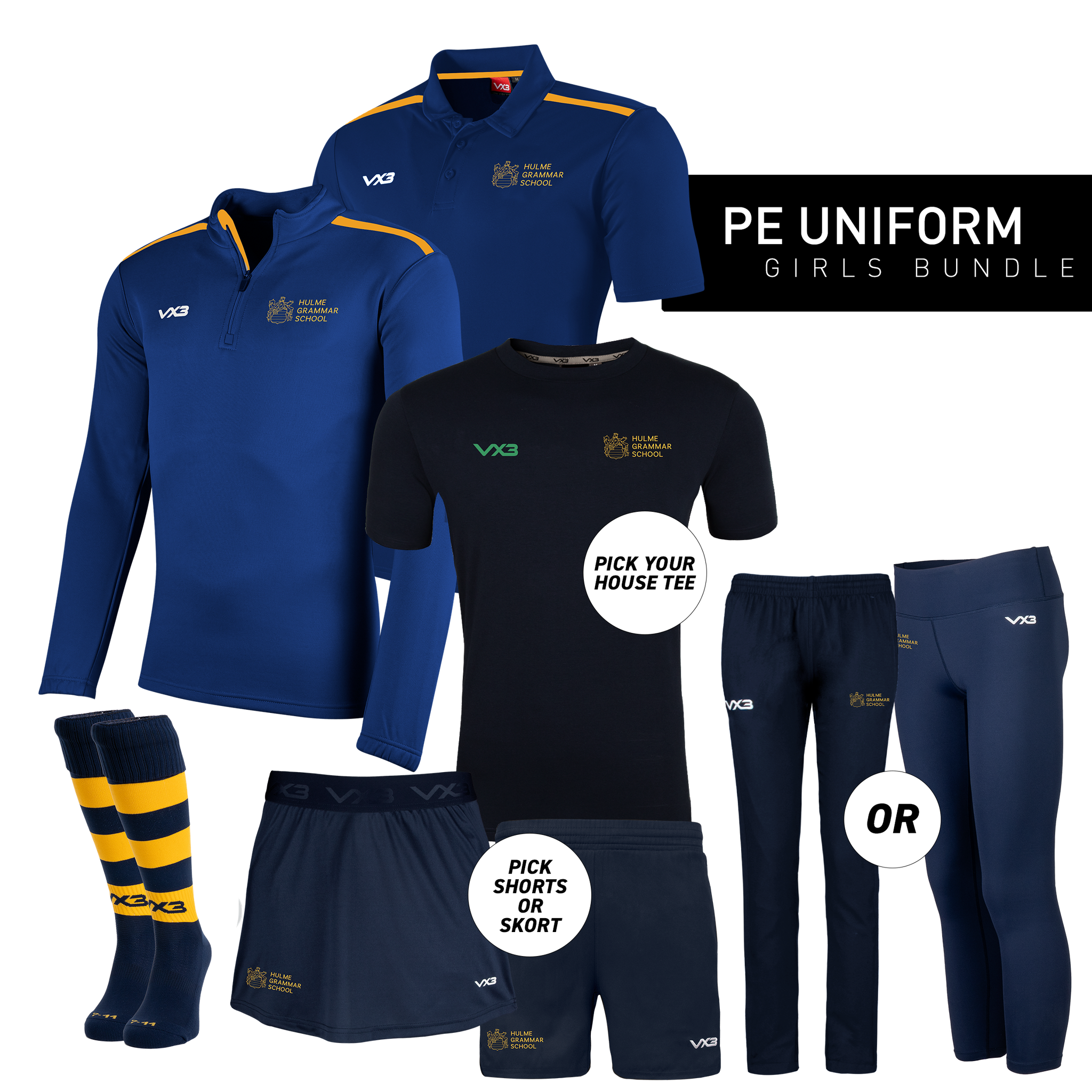 Hulme Grammar School - Girls PE Uniform Bundle
