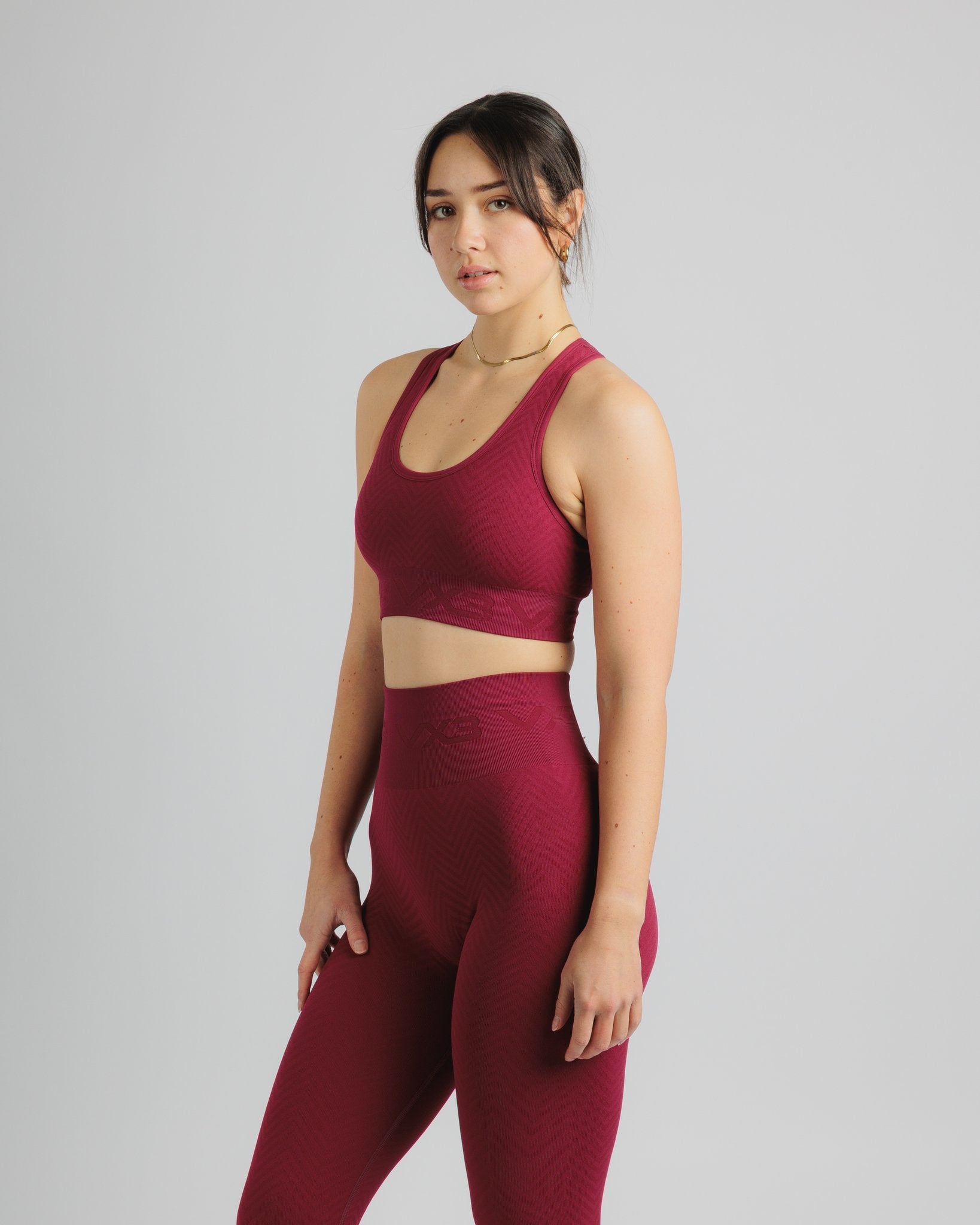 Spira Seamless Bra and Legging Set Wine