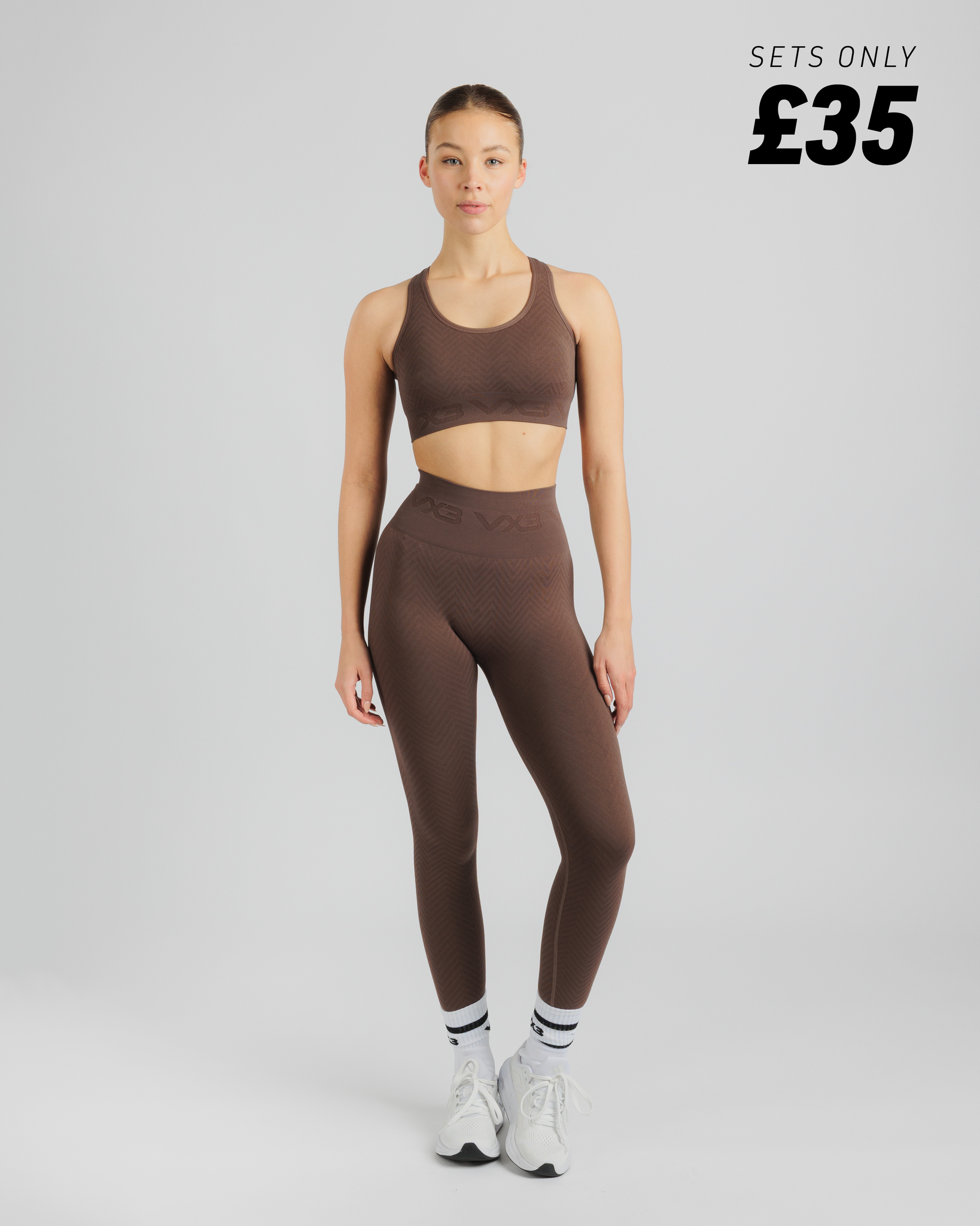 Spira Seamless Bra and Legging Set Chocolate