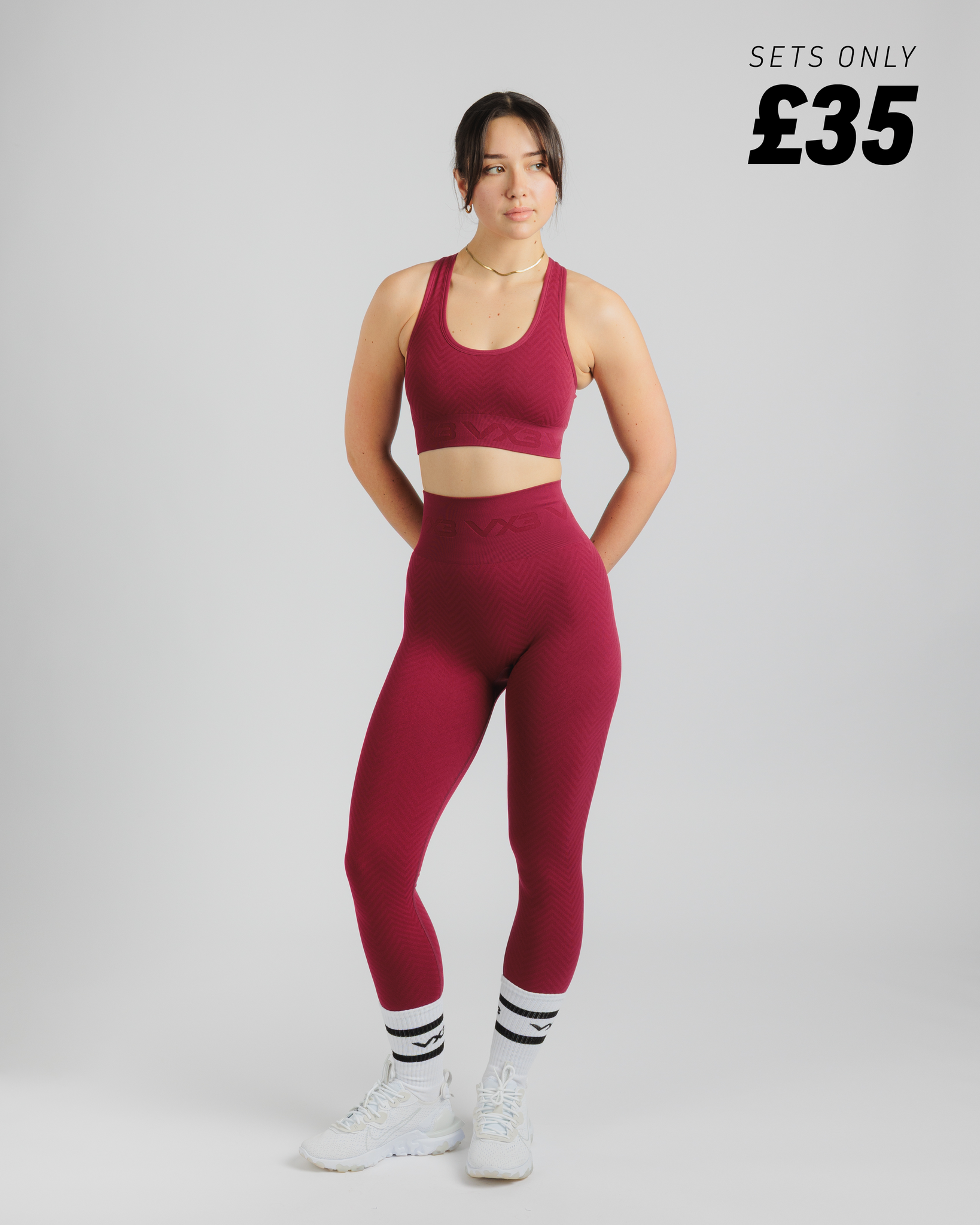Spira Seamless Bra and Legging Set Wine