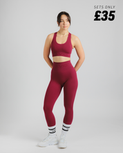 Spira Seamless Bra and Legging Set Wine
