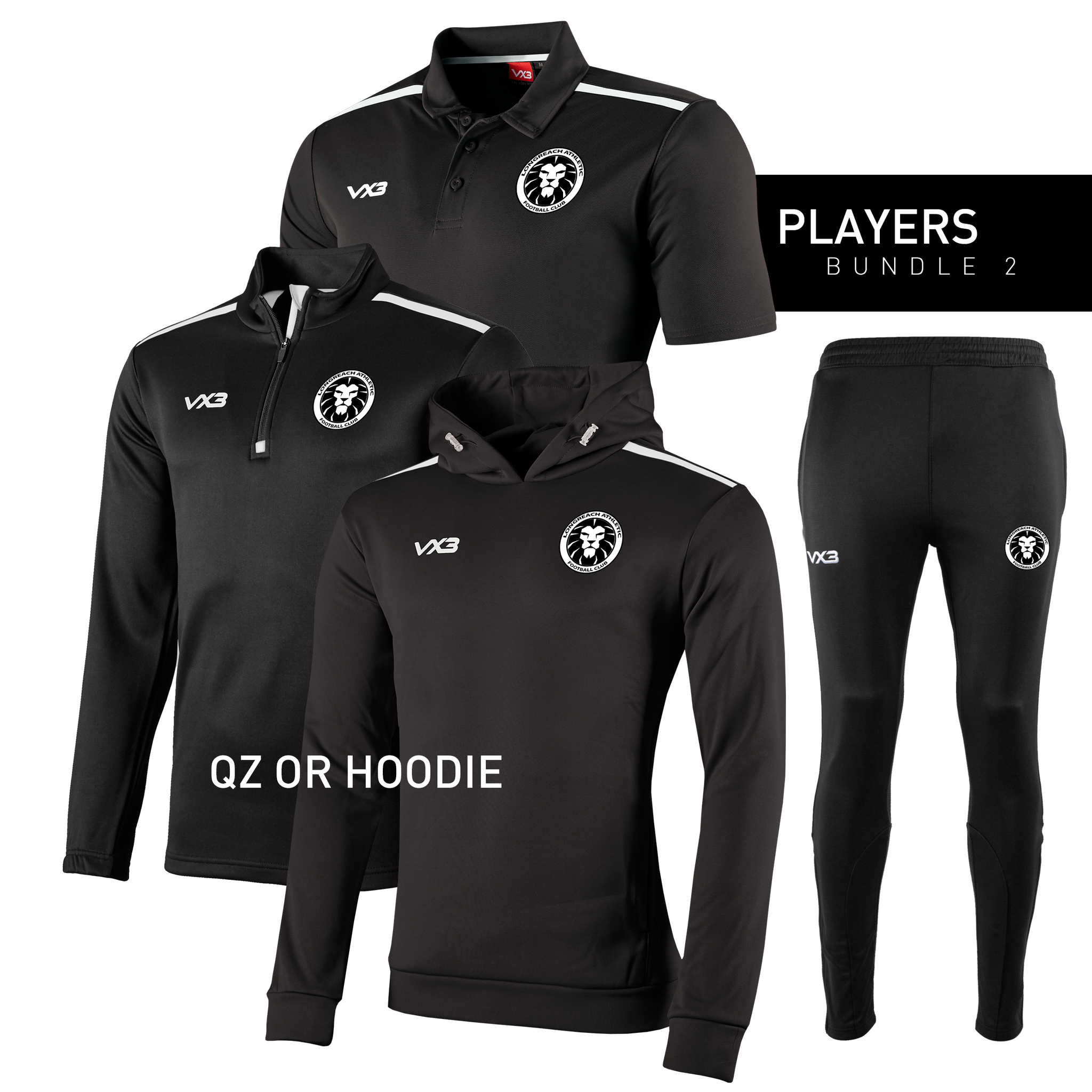 Longreach Athletic FC - Players Bundle (Black Products)
