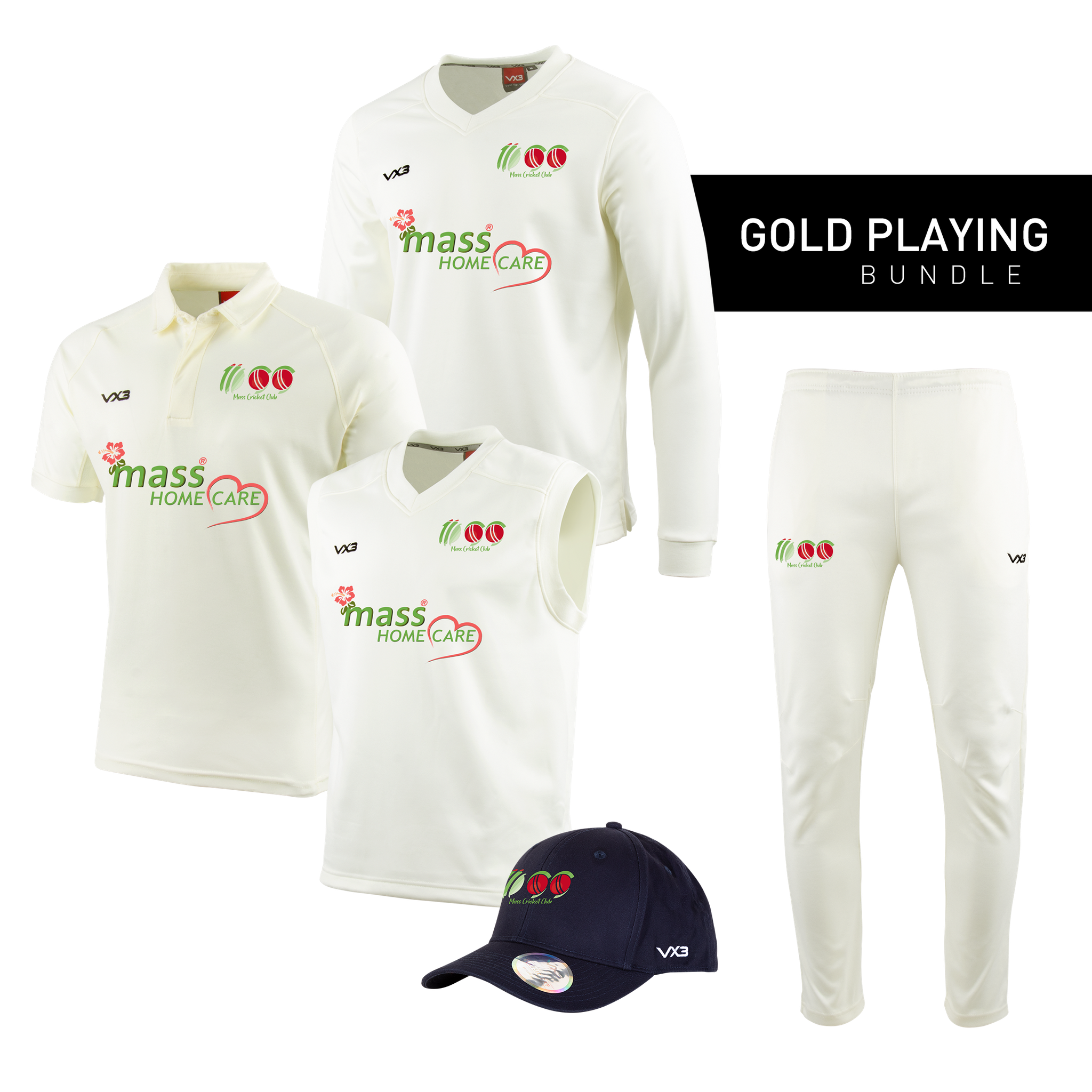 Mass Cricket Club Gold Playing Bundle