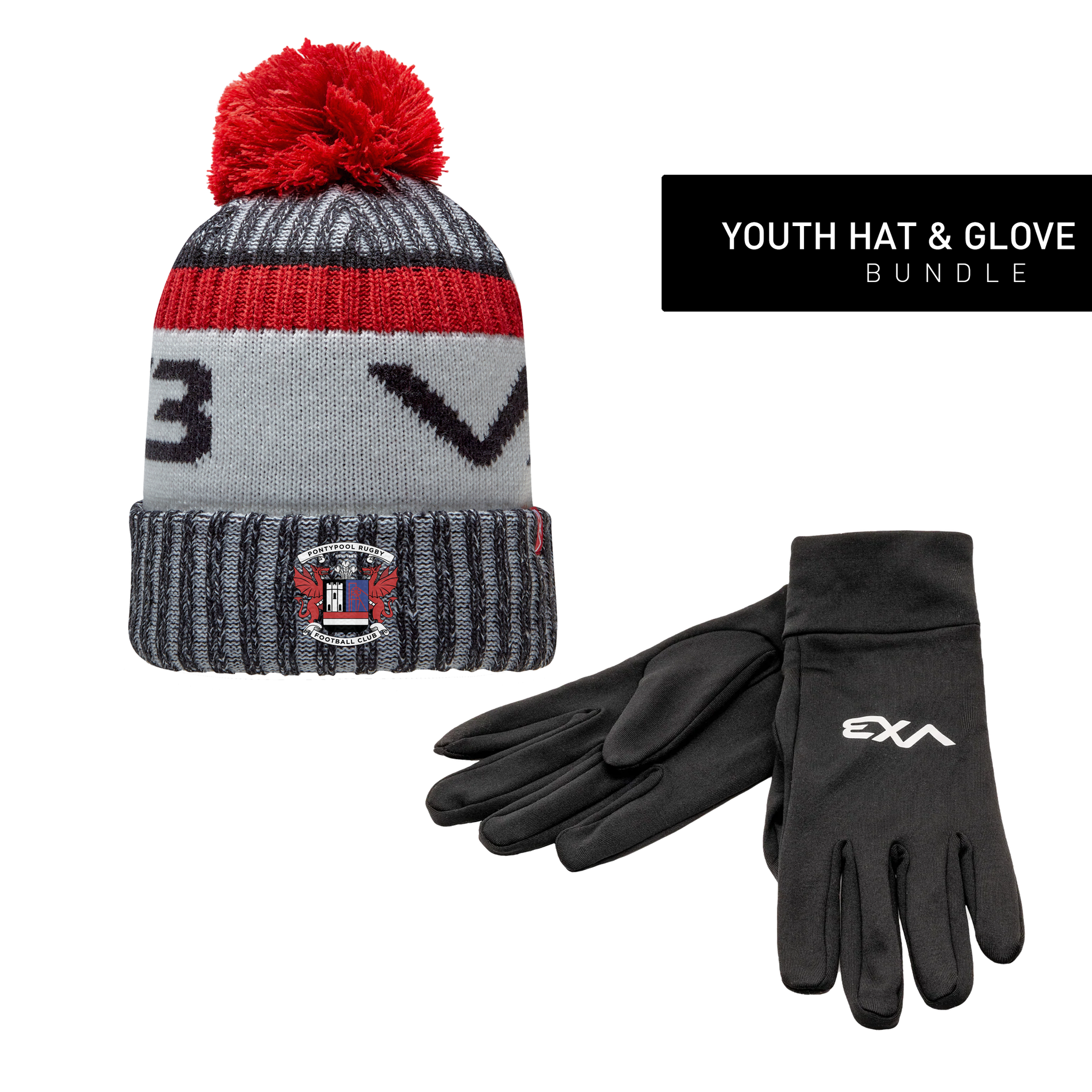 Pontypool RFC Youth Hat & Glove Bundle