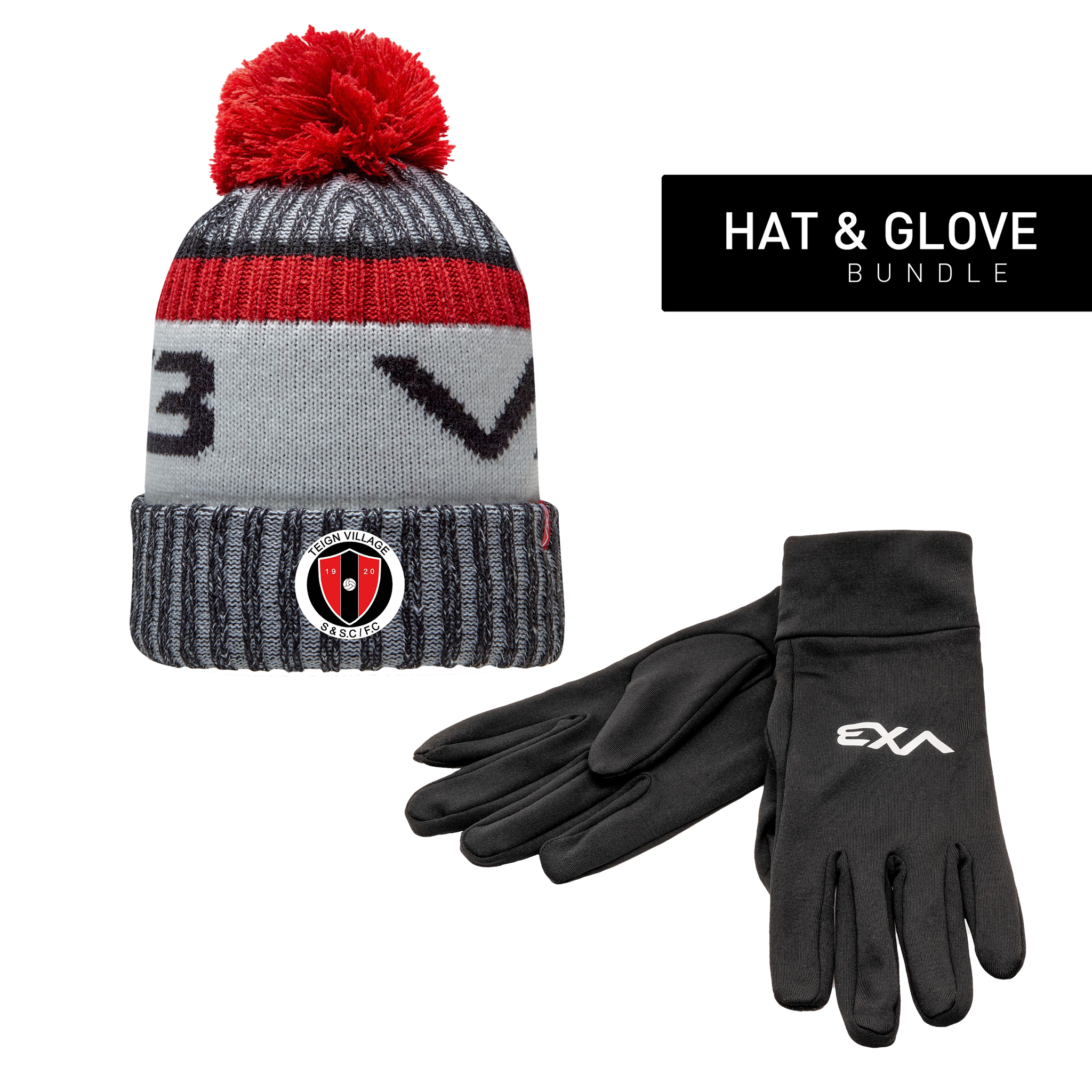 Teign Village FC Hat & Glove Bundle