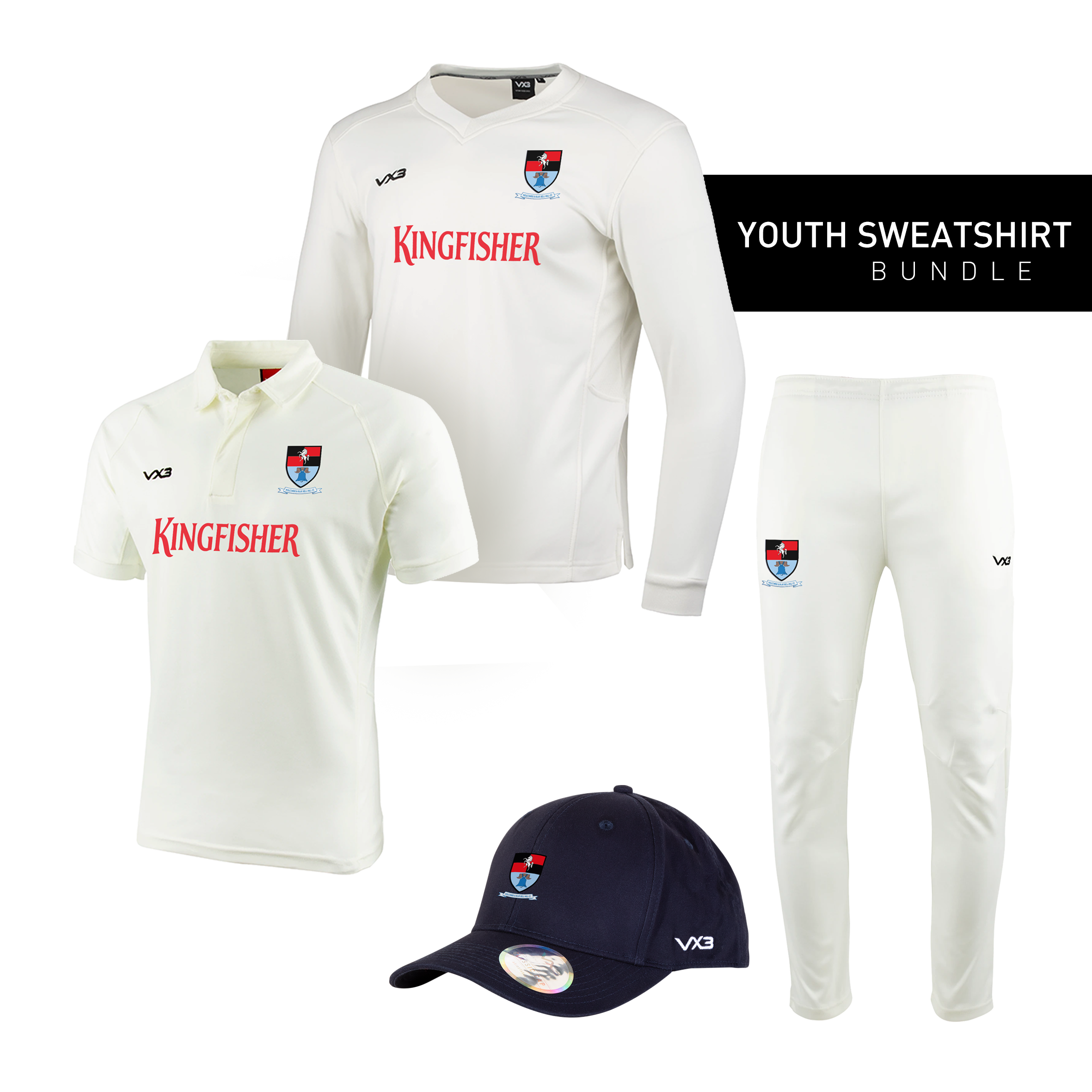 Holcombe and Blue Bell Hill Cricket Club Youth Sweatshirt Bundle