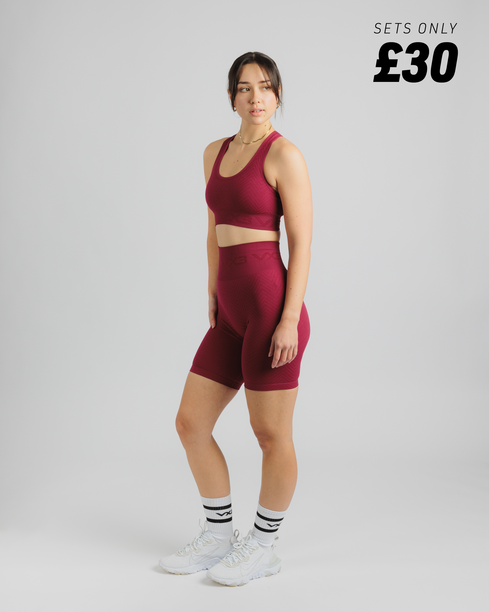 Spira Seamless Bra and Cycling Short Set Wine