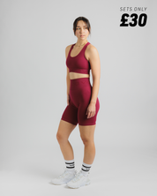 Spira Seamless Bra and Cycling Short Set Wine