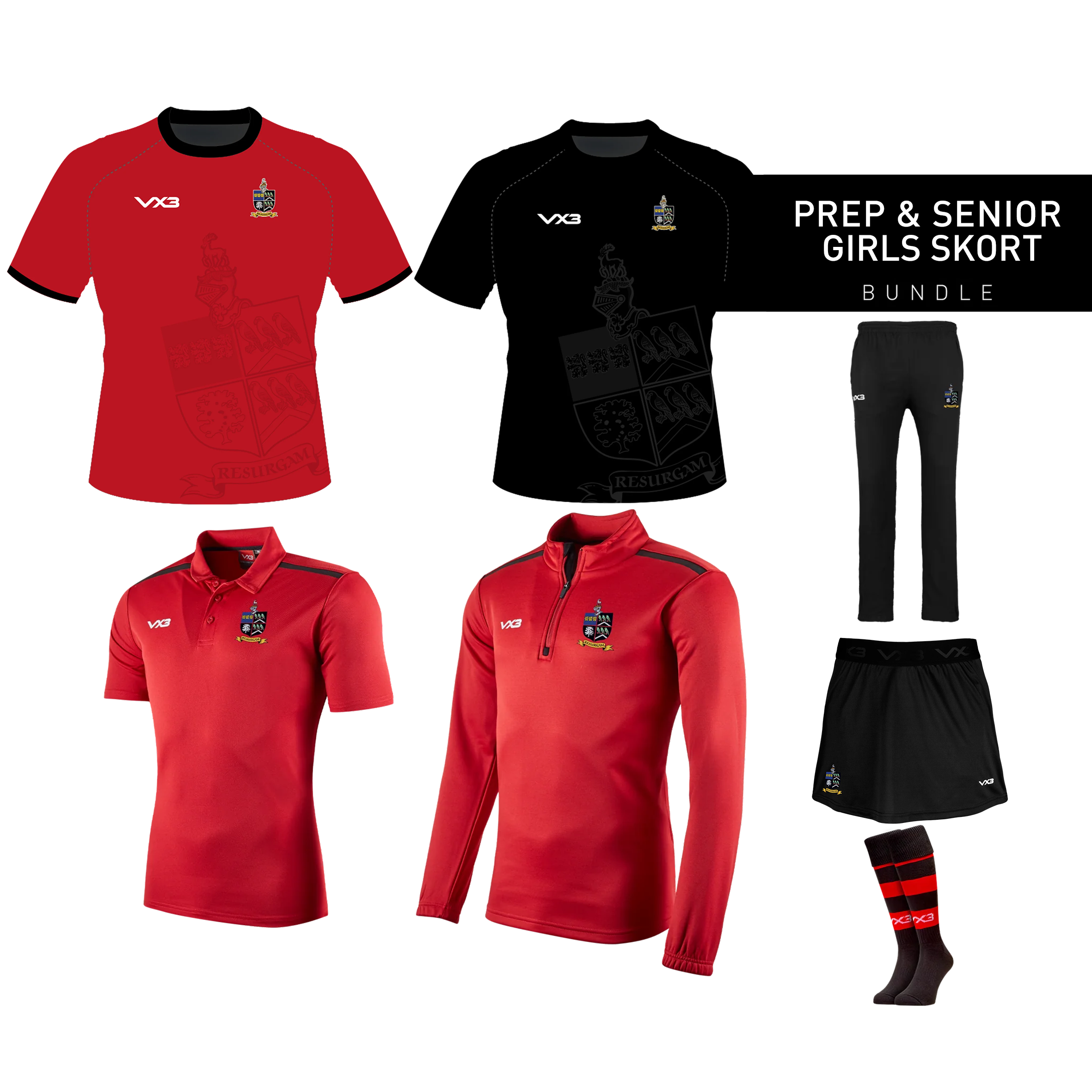 Moyles Court Essential Prep & Senior Girls Skort Bundle *ADULTS SIZING*
