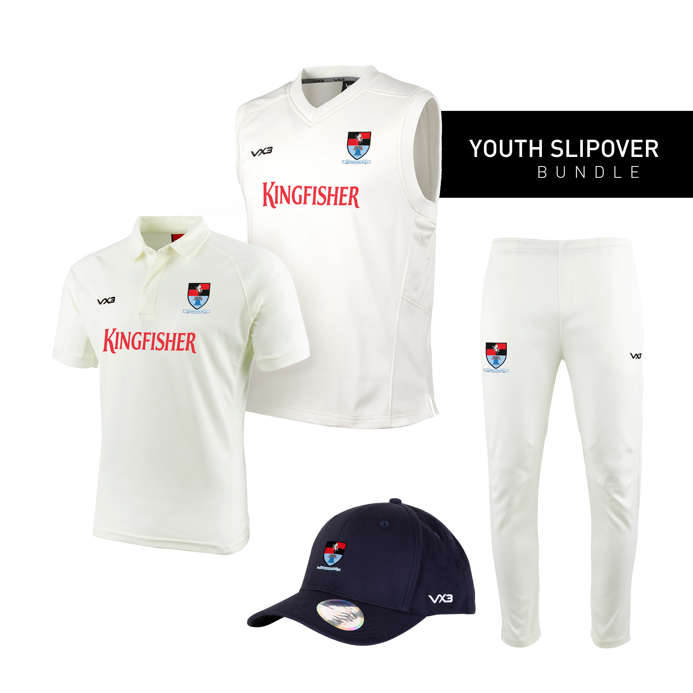Holcombe and Blue Bell Hill Cricket Club Youth Slipover Bundle