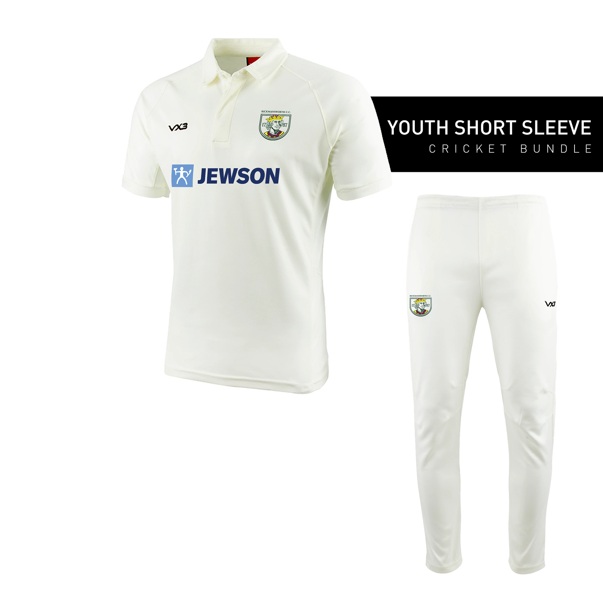 Rickmansworth Cricket Club Youth Short Sleeve Cricket Bundle