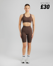 Spira Seamless Bra and Cycle Short Set Chocolate