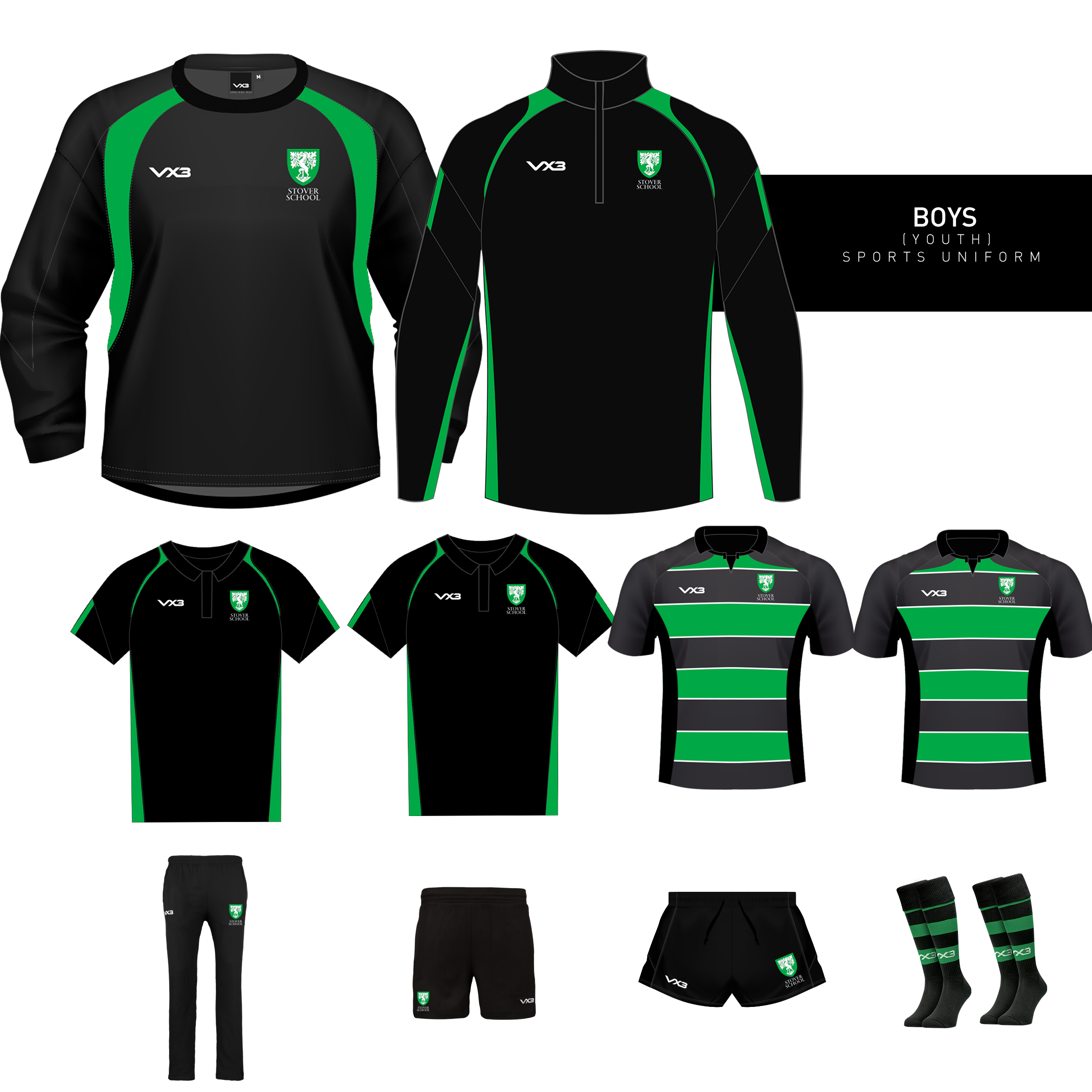 Stover School Youth Boys Sports Uniform Bundle VX3 Stover school youth boys sports uniform bundle vx3