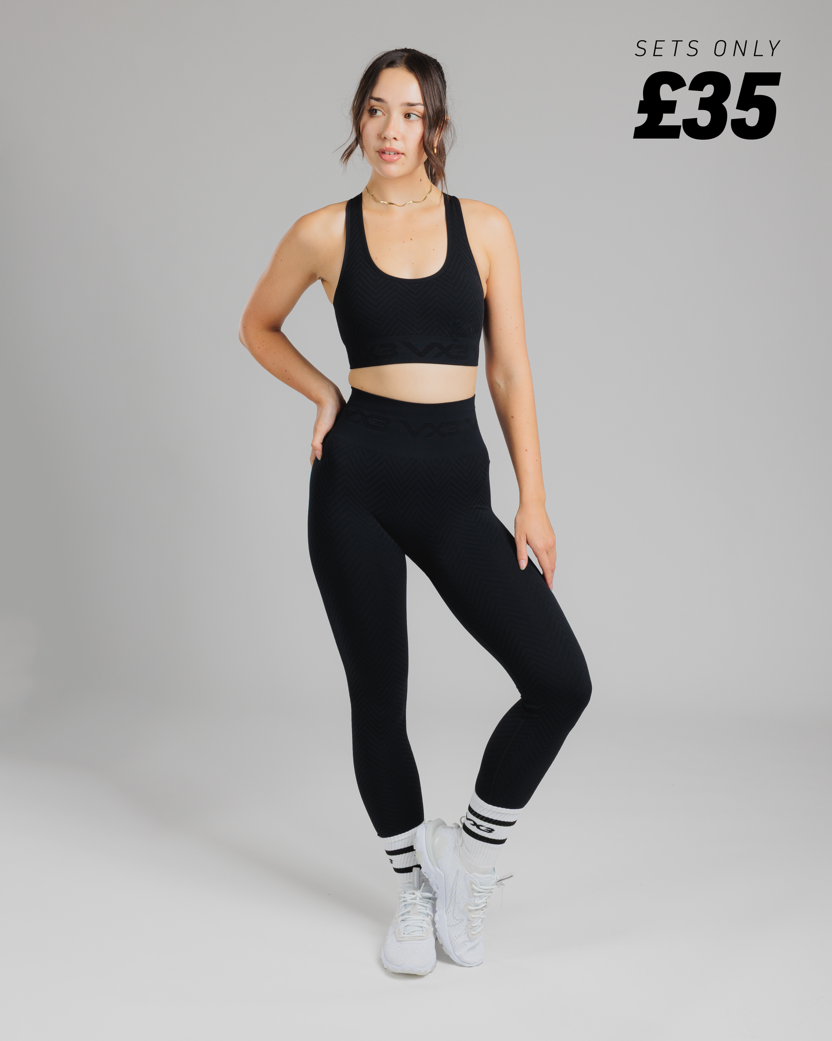 Spira Seamless Bra and Legging Set Black