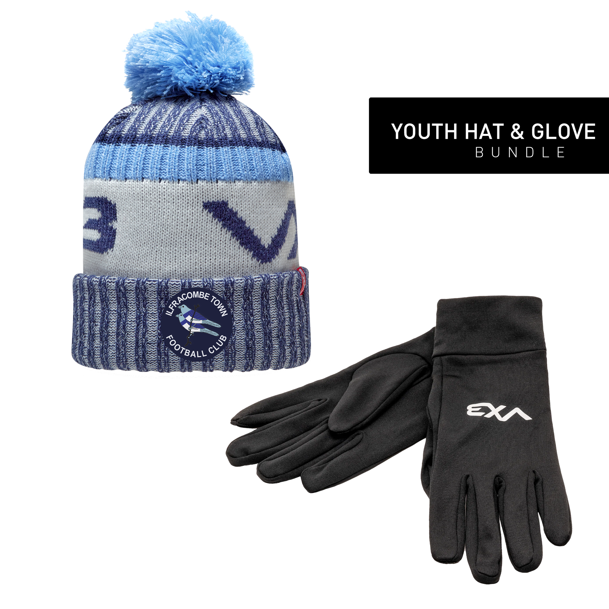 Ilfracombe Town FC Youth Hat & Glove Bundle
