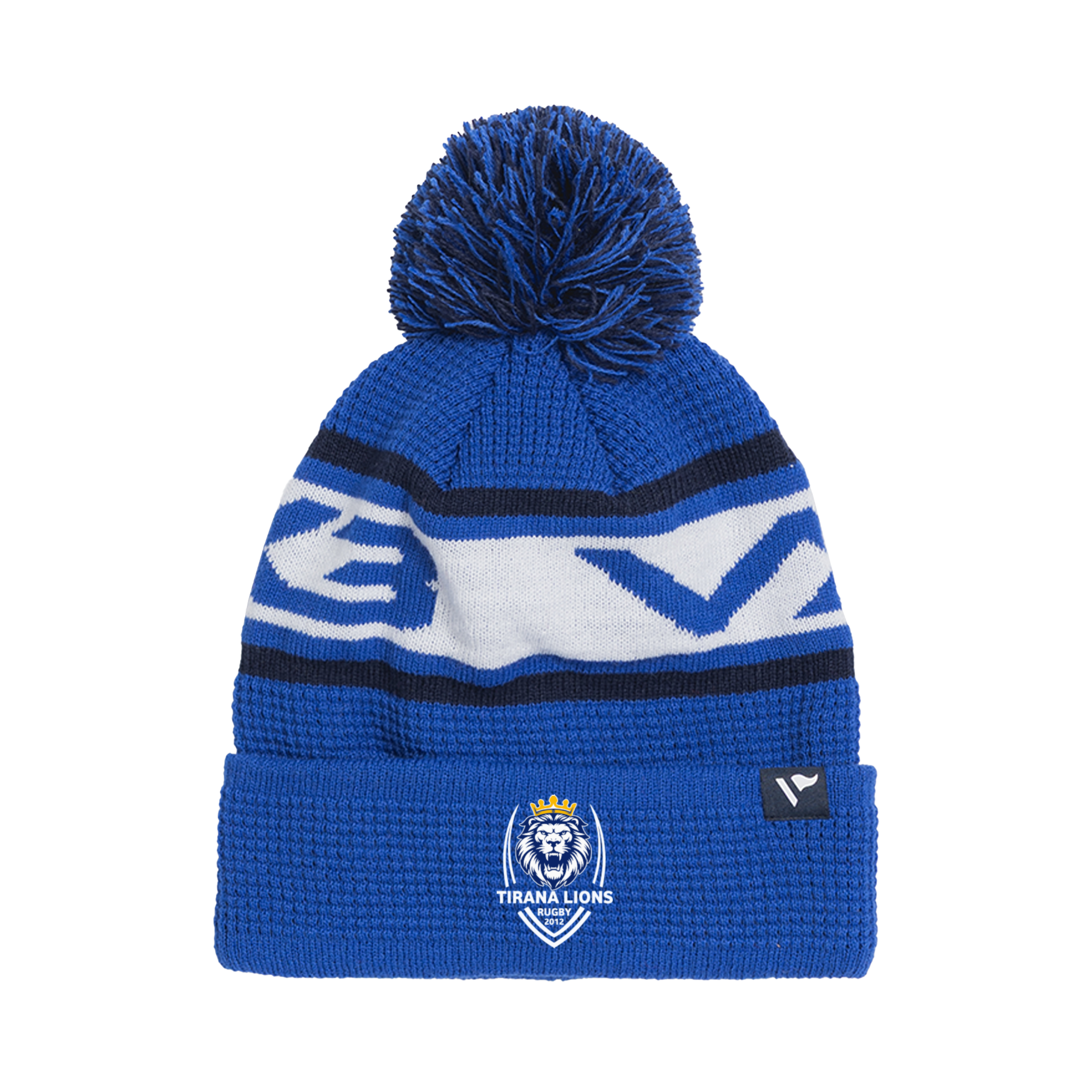 Tirana Lions Rugby Waffle Knit Bobble Hat - Royal/Navy/White
