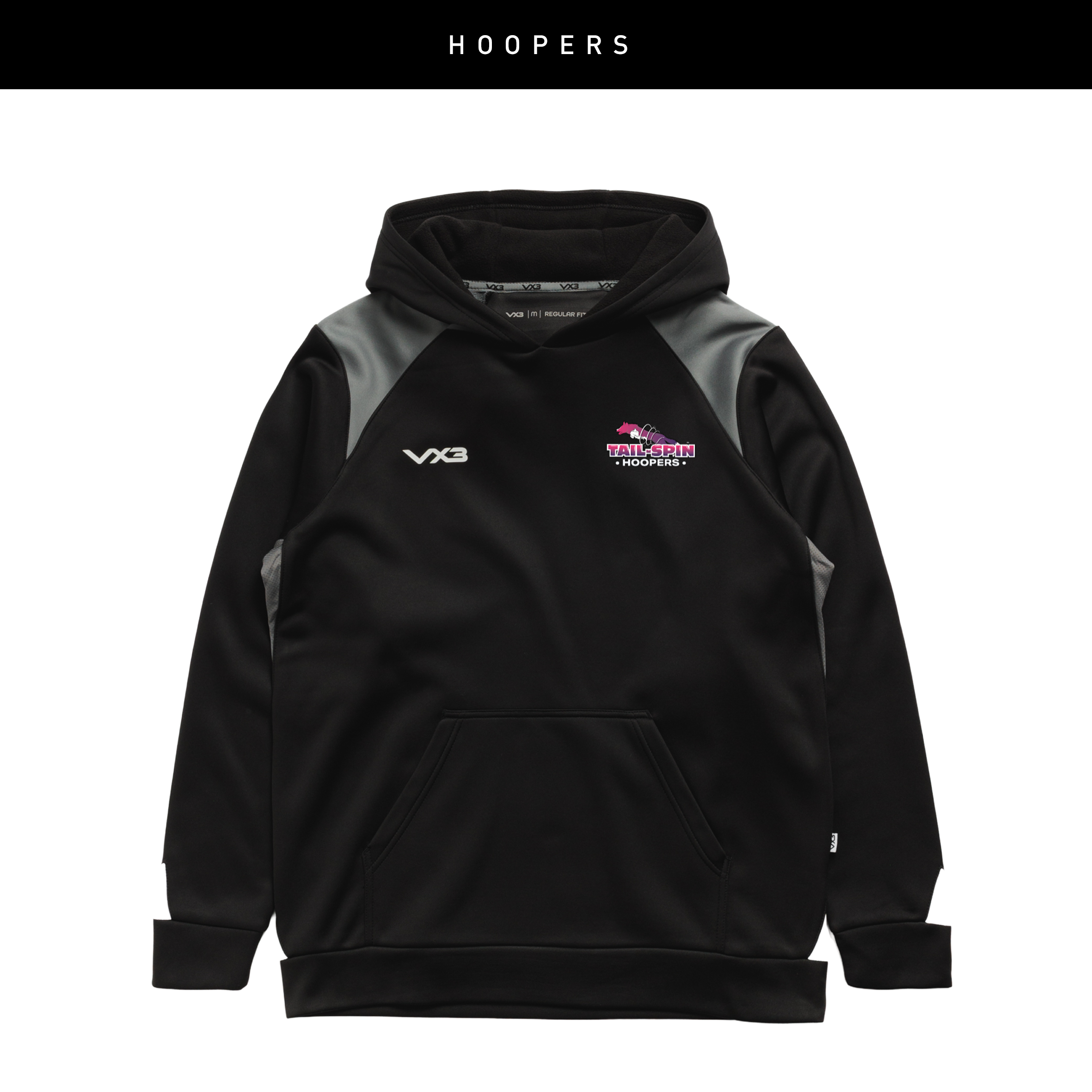 Tail Spin Hoopers Vertex Hoodie -Black/Grey/White