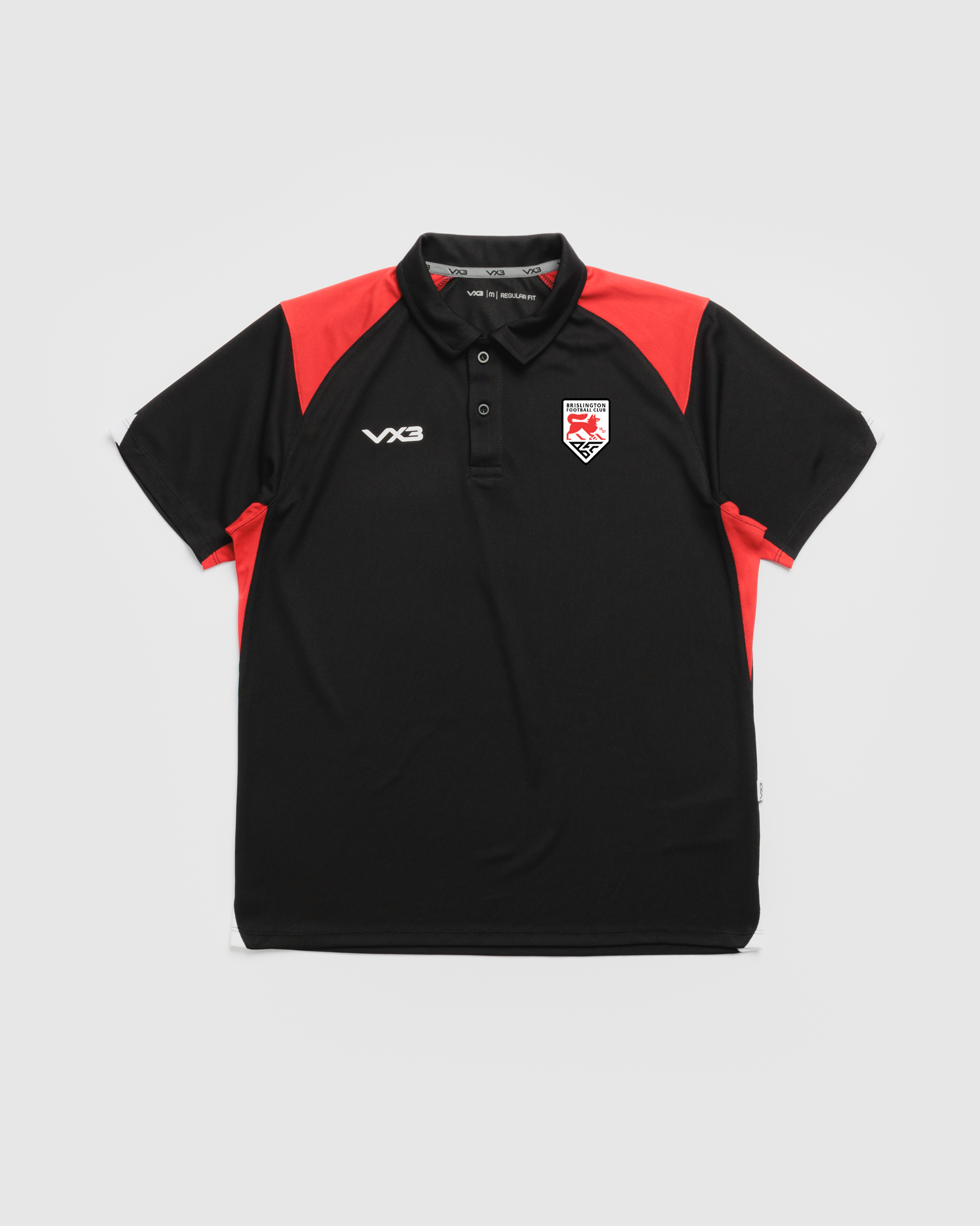 Brislington FC Vertex Polo -Black/Red/White