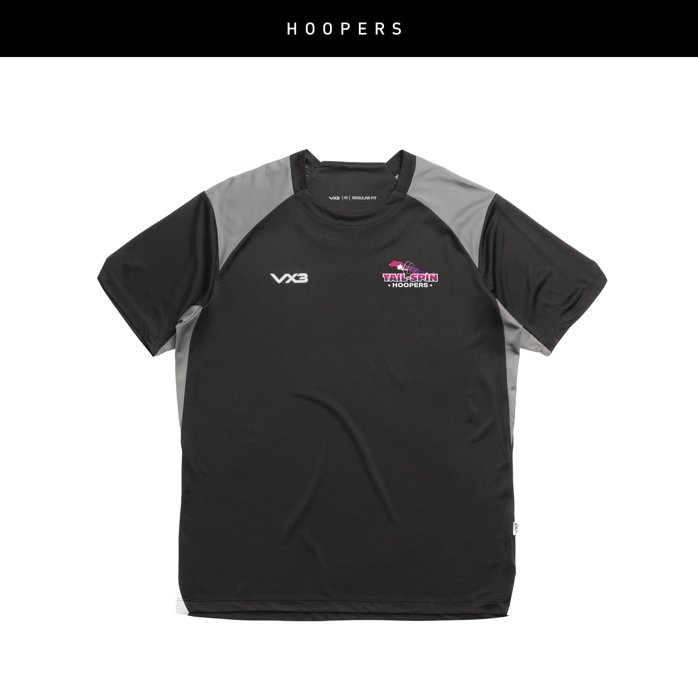 Tail Spin Hoopers Vertex Tee -Black/Grey/White