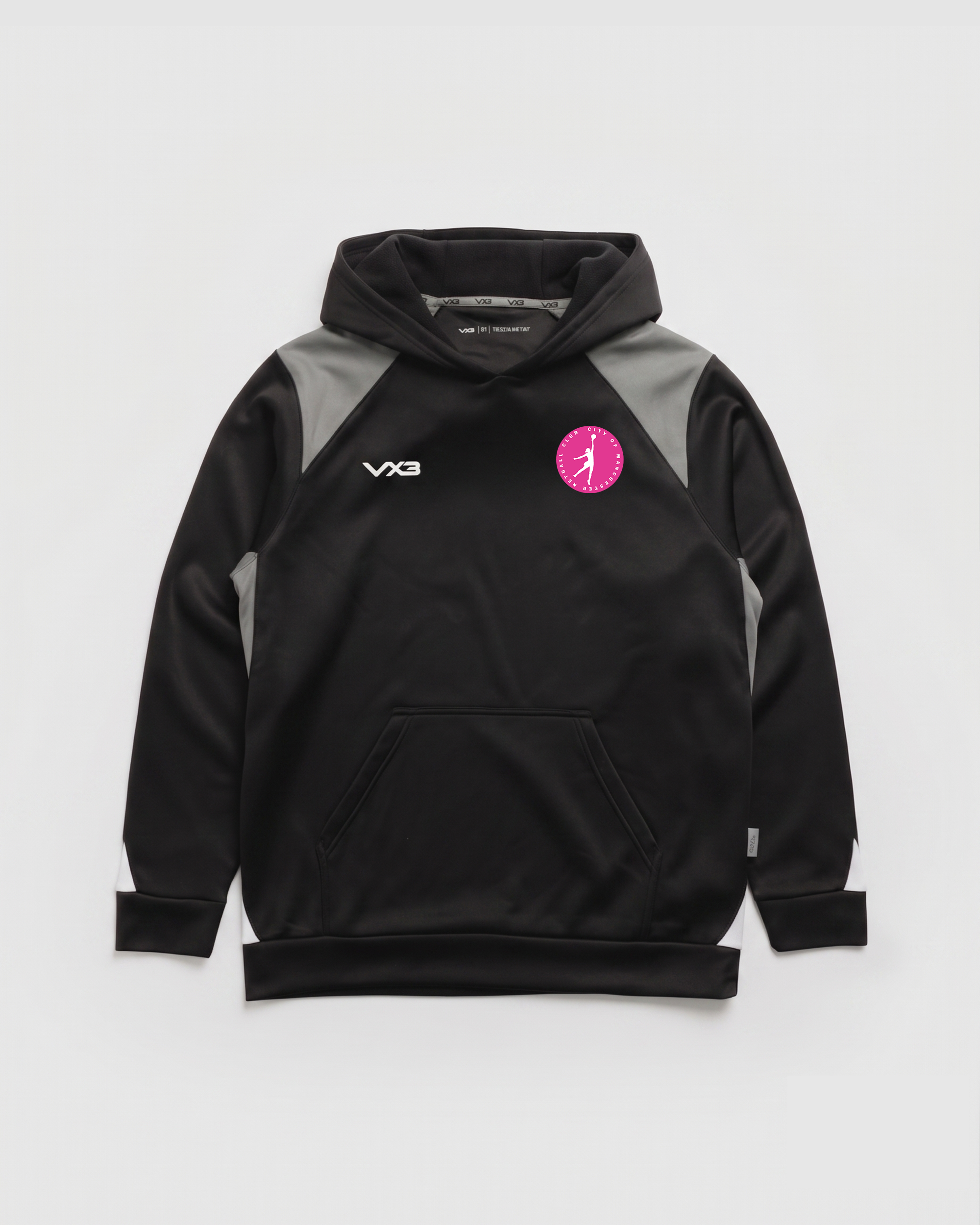 City of Manchester Netball Vertex Hoodie -Black/Grey/White