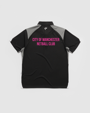 City of Manchester Netball Vertex Polo -Black/Grey/White