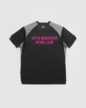 City of Manchester Netball Vertex Tee -Black/Grey/White