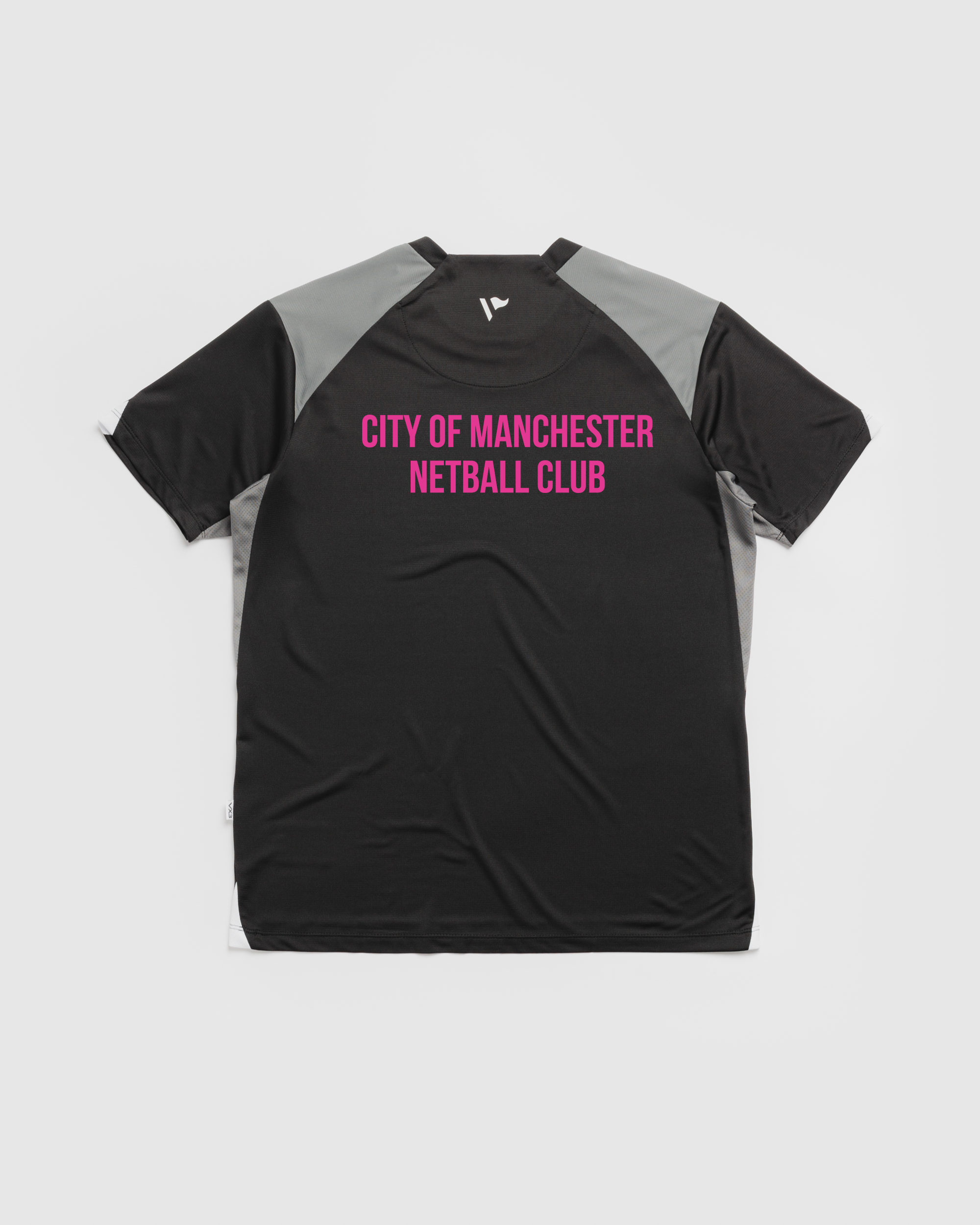 City of Manchester Netball Vertex Tee -Black/Grey/White
