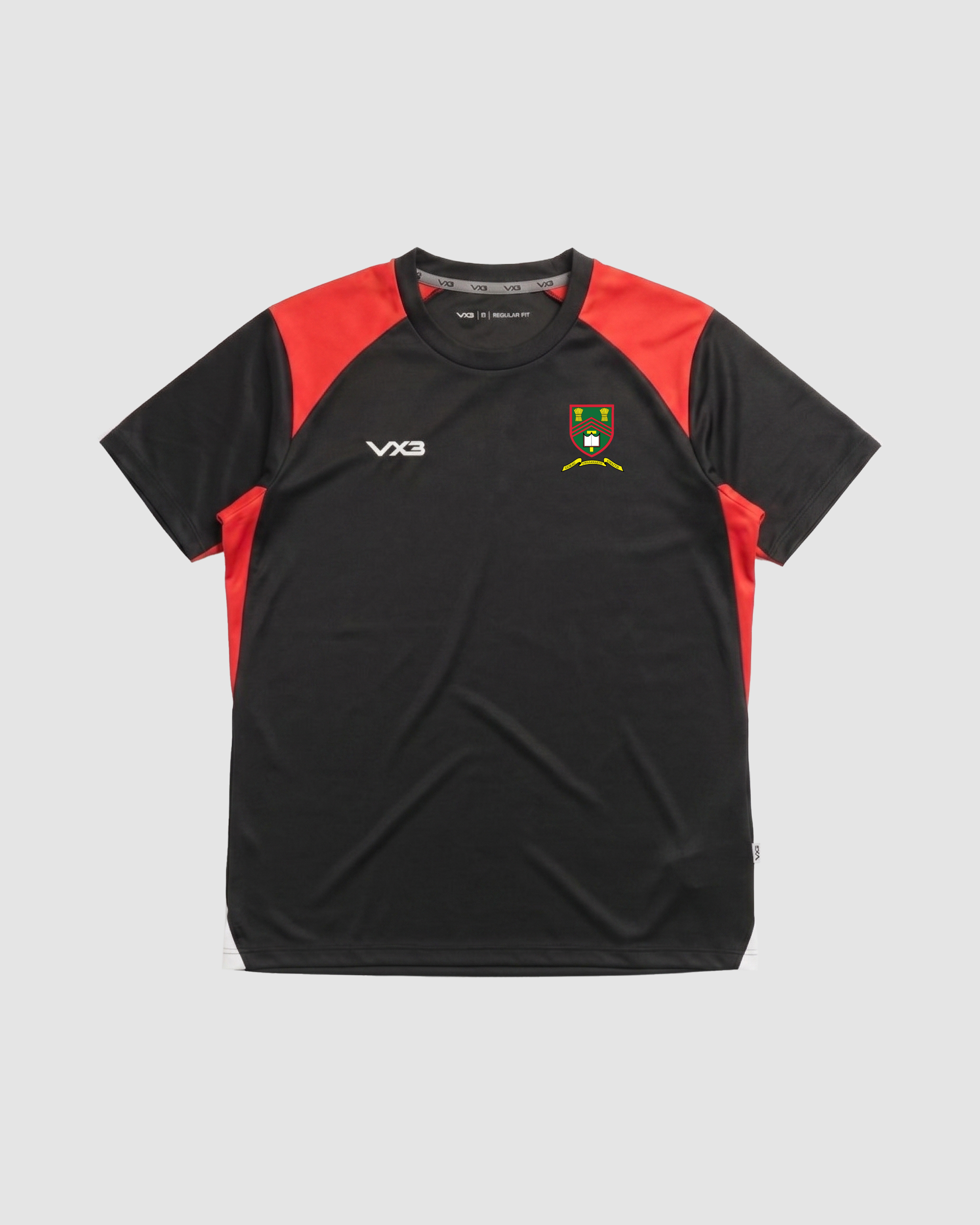 Ysgol Llanhari Vertex Tee -Black/Red/White