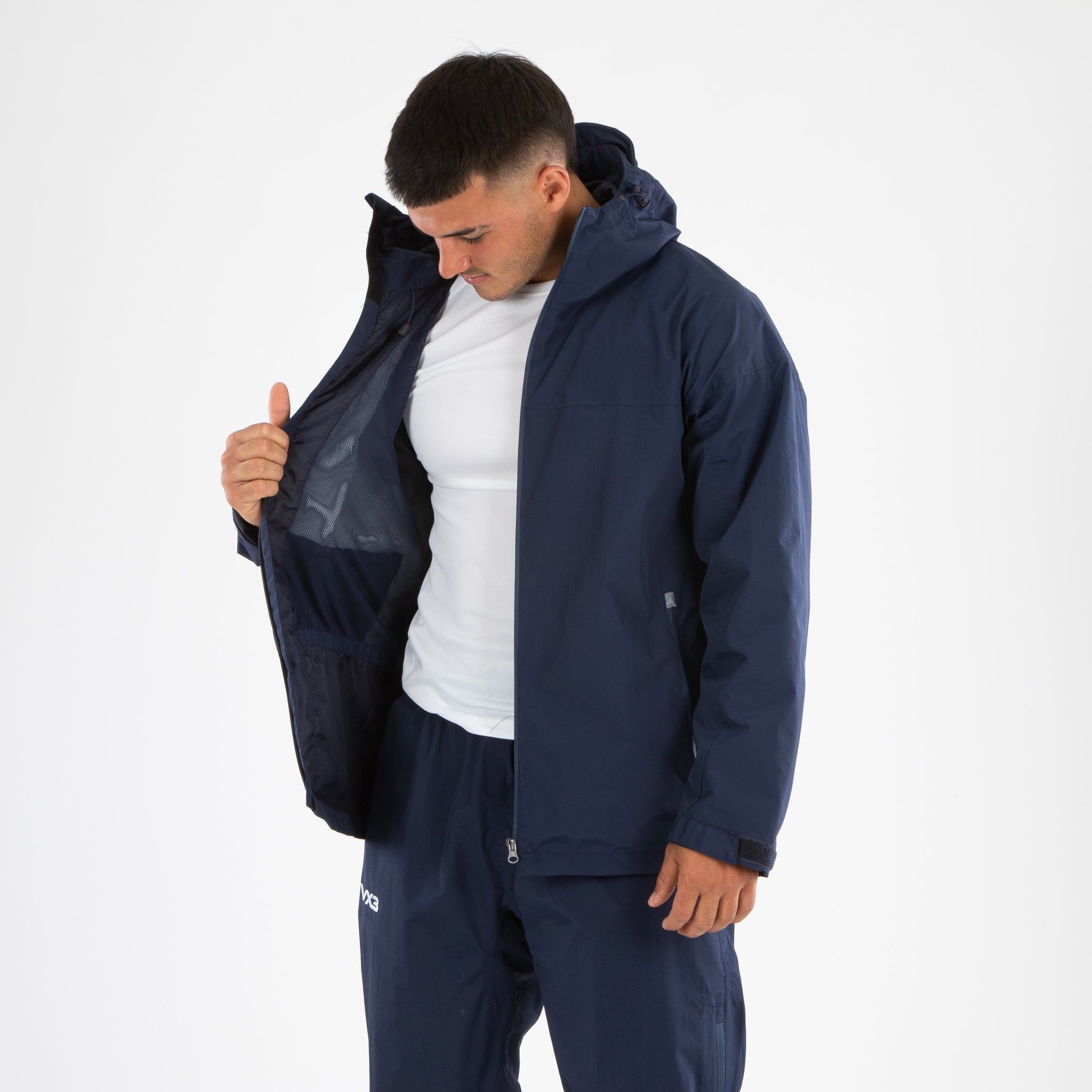 VX3 Protego Waterproof Jacket Navy Front View
