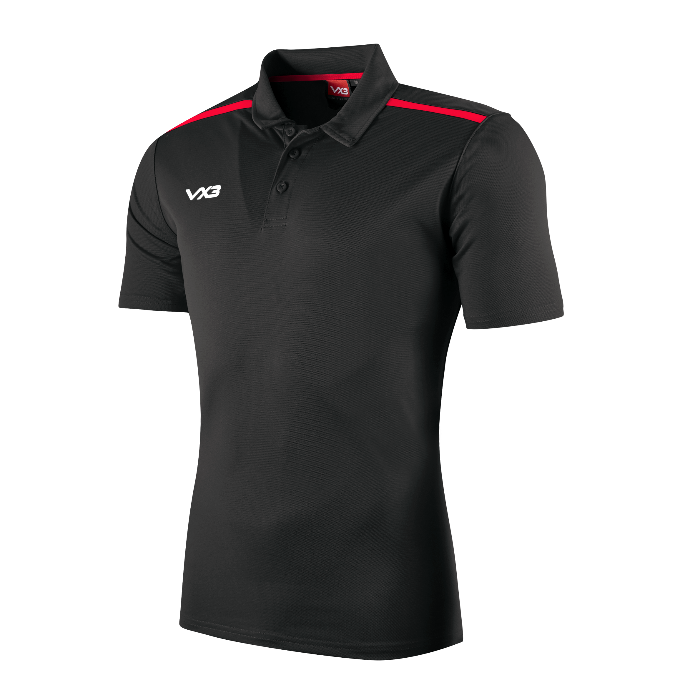 Fortis Youth Polo Black/Red